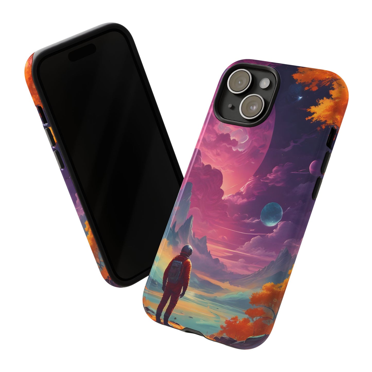 Carcasa para teléfono de astronauta psicodélico, tema espacial galaxia, fundas resistentes para hombres y mujeres, regalos únicos para amantes de la tecnología, accesorios elegantes, decoración cósmica.