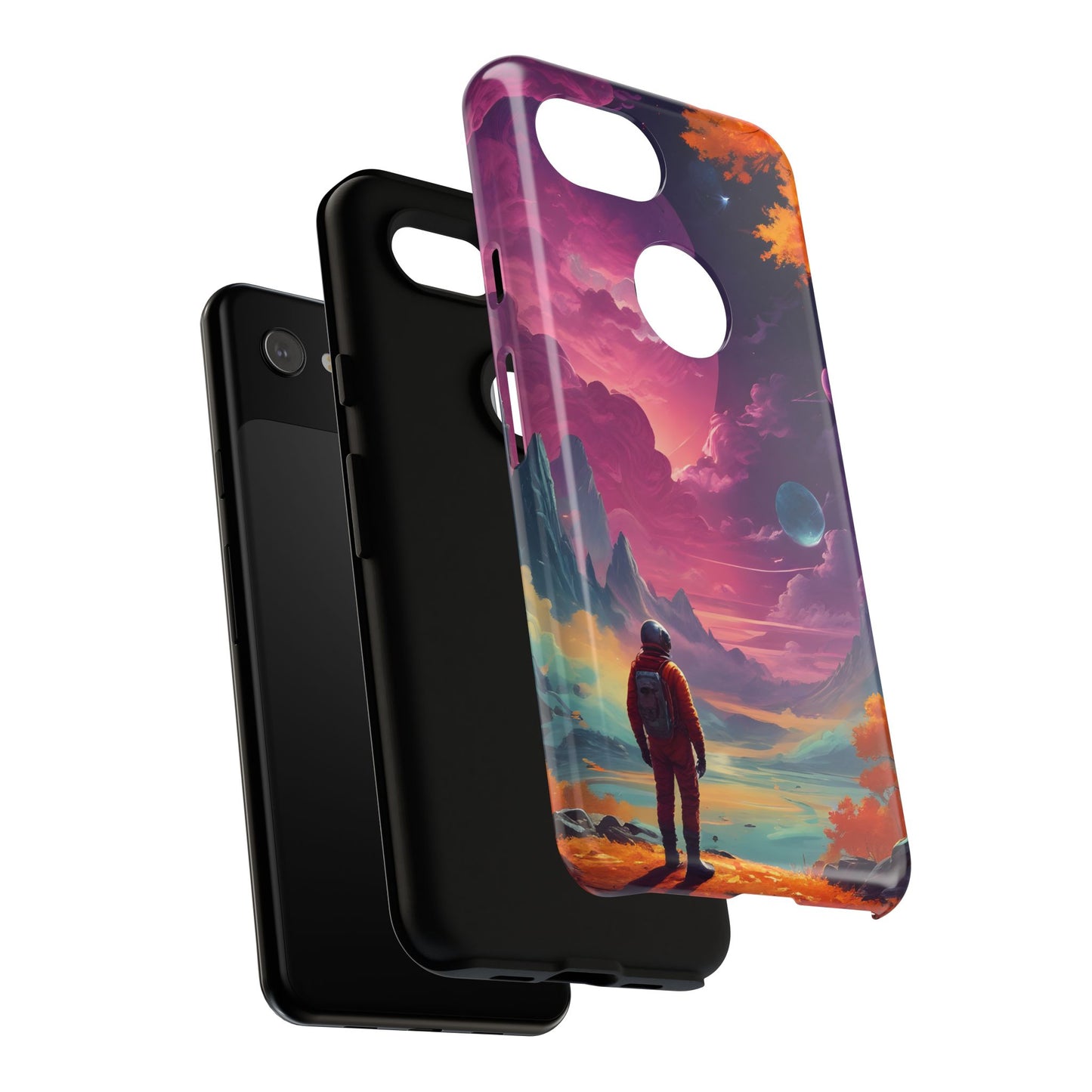 Carcasa para teléfono de astronauta psicodélico, tema espacial galaxia, fundas resistentes para hombres y mujeres, regalos únicos para amantes de la tecnología, accesorios elegantes, decoración cósmica.