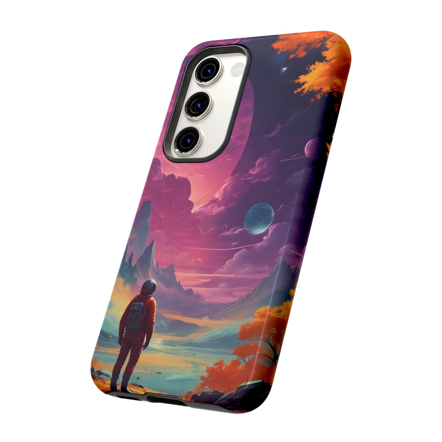 Carcasa para teléfono de astronauta psicodélico, tema espacial galaxia, fundas resistentes para hombres y mujeres, regalos únicos para amantes de la tecnología, accesorios elegantes, decoración cósmica.