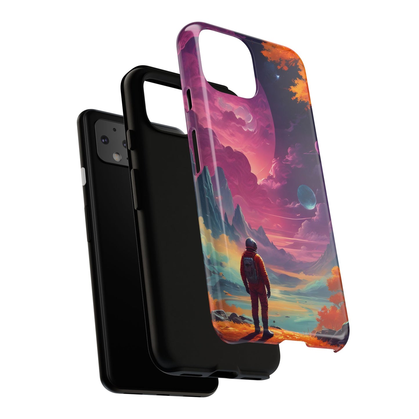 Carcasa para teléfono de astronauta psicodélico, tema espacial galaxia, fundas resistentes para hombres y mujeres, regalos únicos para amantes de la tecnología, accesorios elegantes, decoración cósmica.