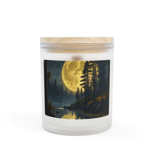 11oz Woodland Nightscape Scented Frosted Candle - Home Decor