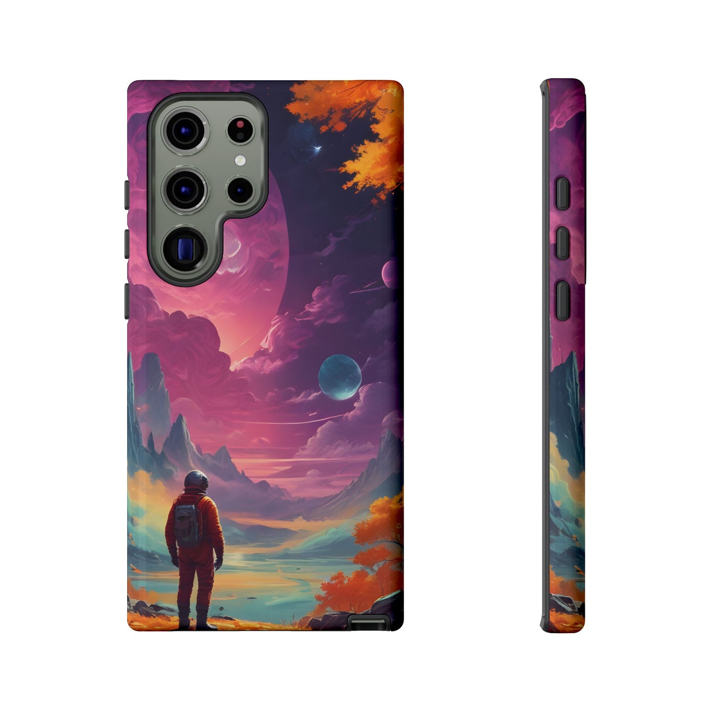 Carcasa para teléfono de astronauta psicodélico, tema espacial galaxia, fundas resistentes para hombres y mujeres, regalos únicos para amantes de la tecnología, accesorios elegantes, decoración cósmica.