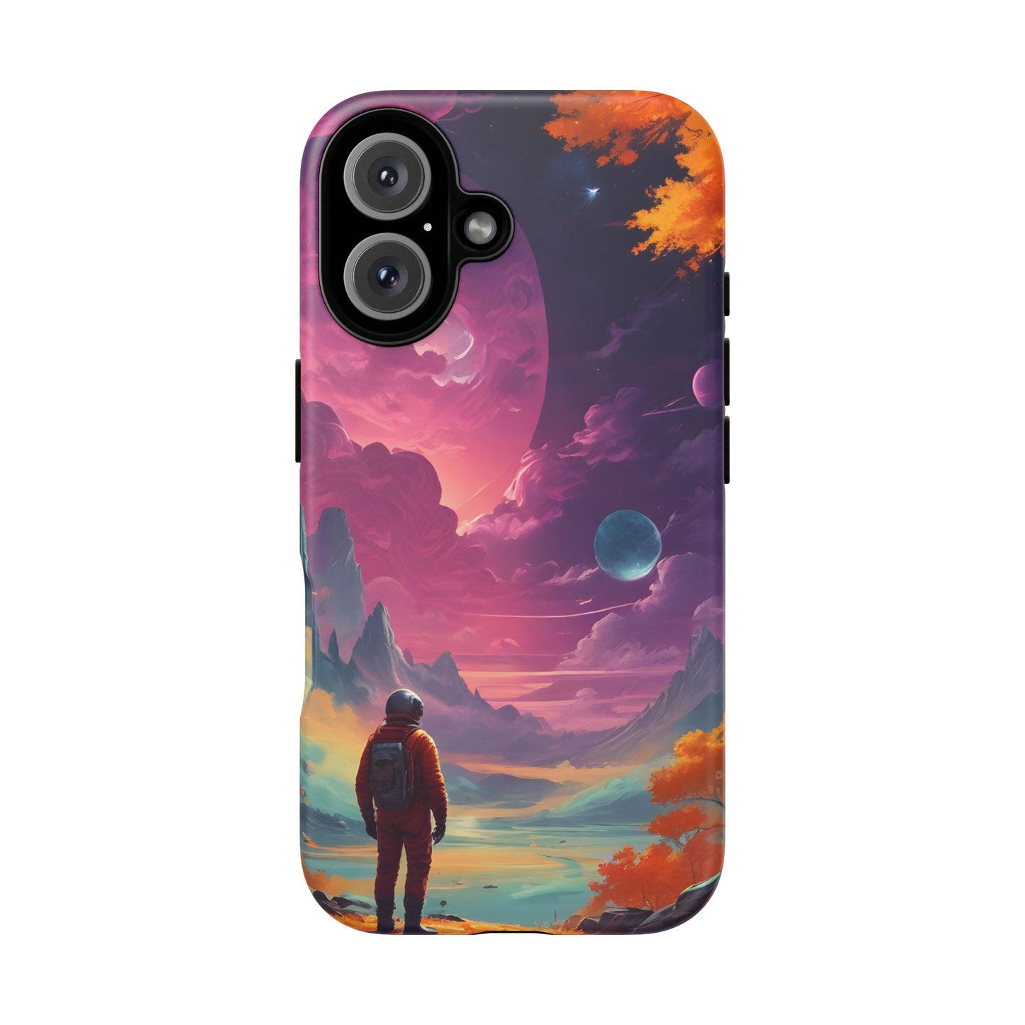 Carcasa para teléfono de astronauta psicodélico, tema espacial galaxia, fundas resistentes para hombres y mujeres, regalos únicos para amantes de la tecnología, accesorios elegantes, decoración cósmica.