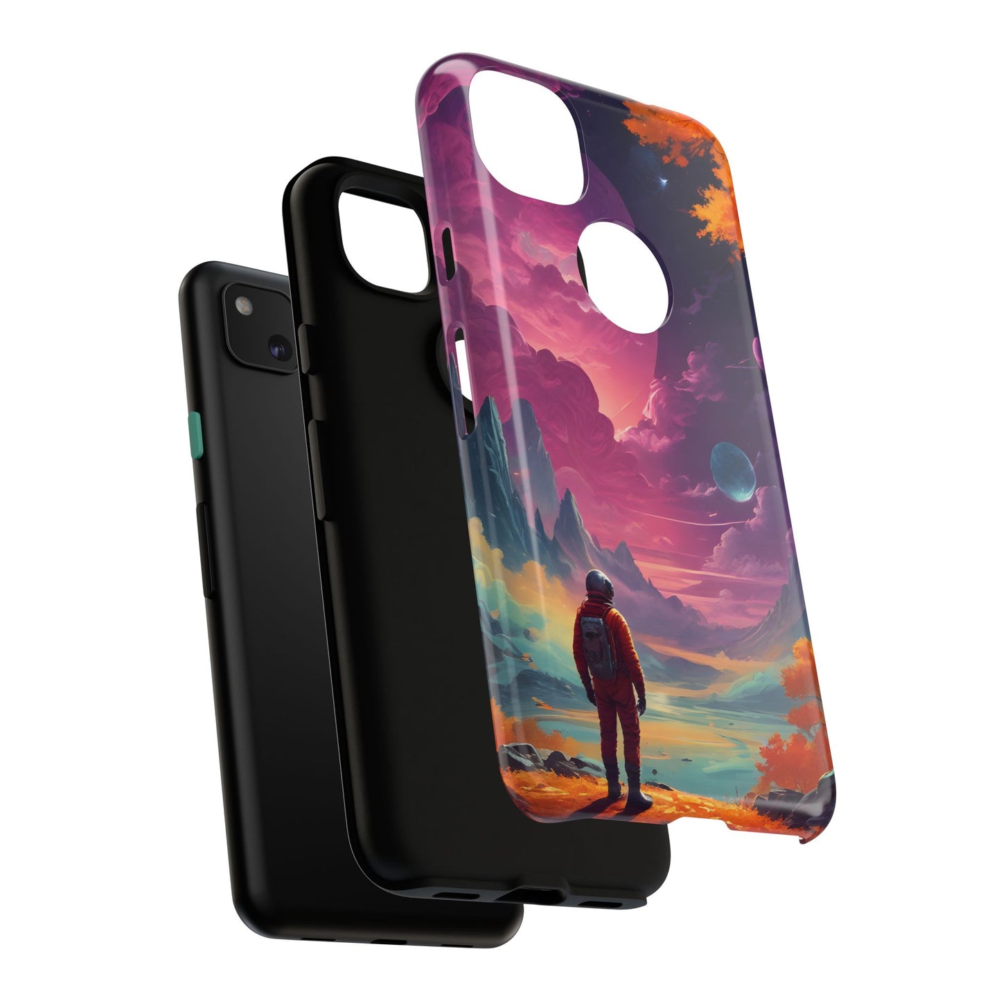 Carcasa para teléfono de astronauta psicodélico, tema espacial galaxia, fundas resistentes para hombres y mujeres, regalos únicos para amantes de la tecnología, accesorios elegantes, decoración cósmica.