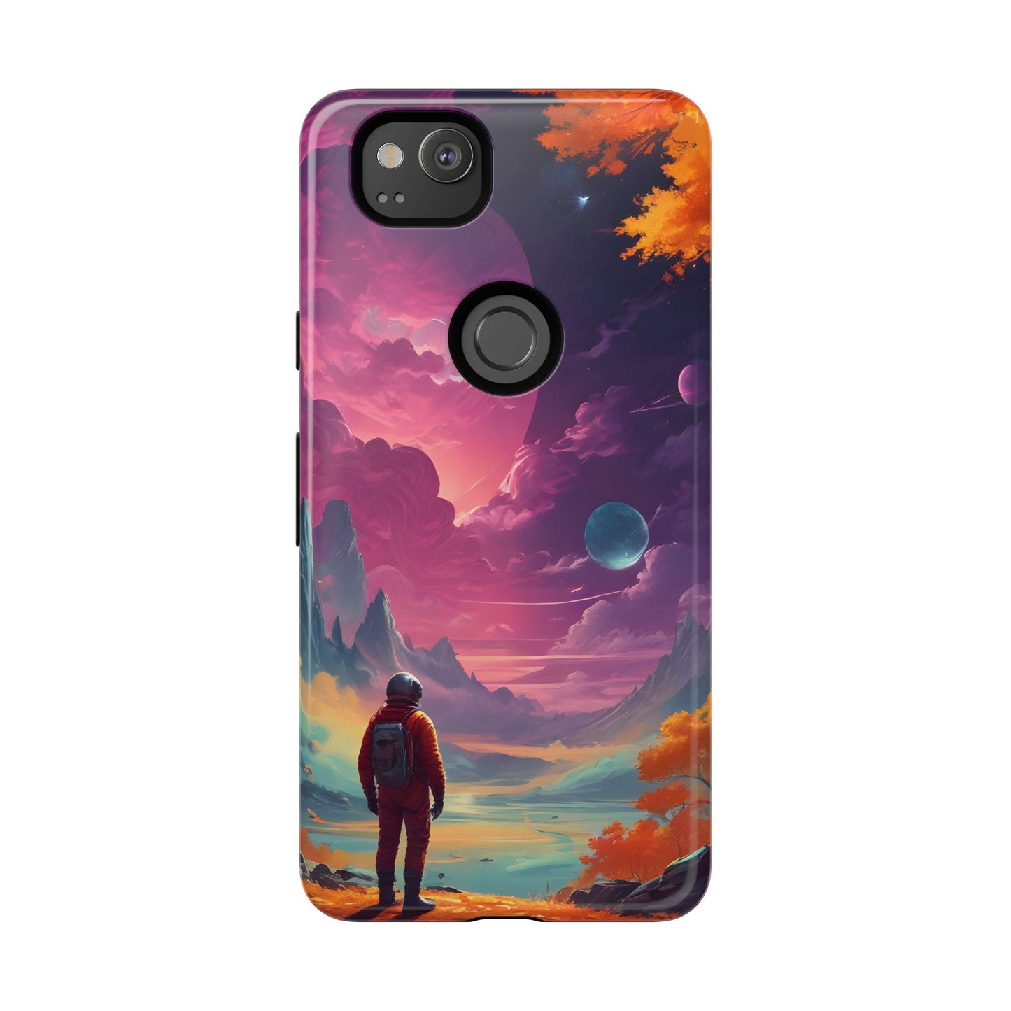 Carcasa para teléfono de astronauta psicodélico, tema espacial galaxia, fundas resistentes para hombres y mujeres, regalos únicos para amantes de la tecnología, accesorios elegantes, decoración cósmica.