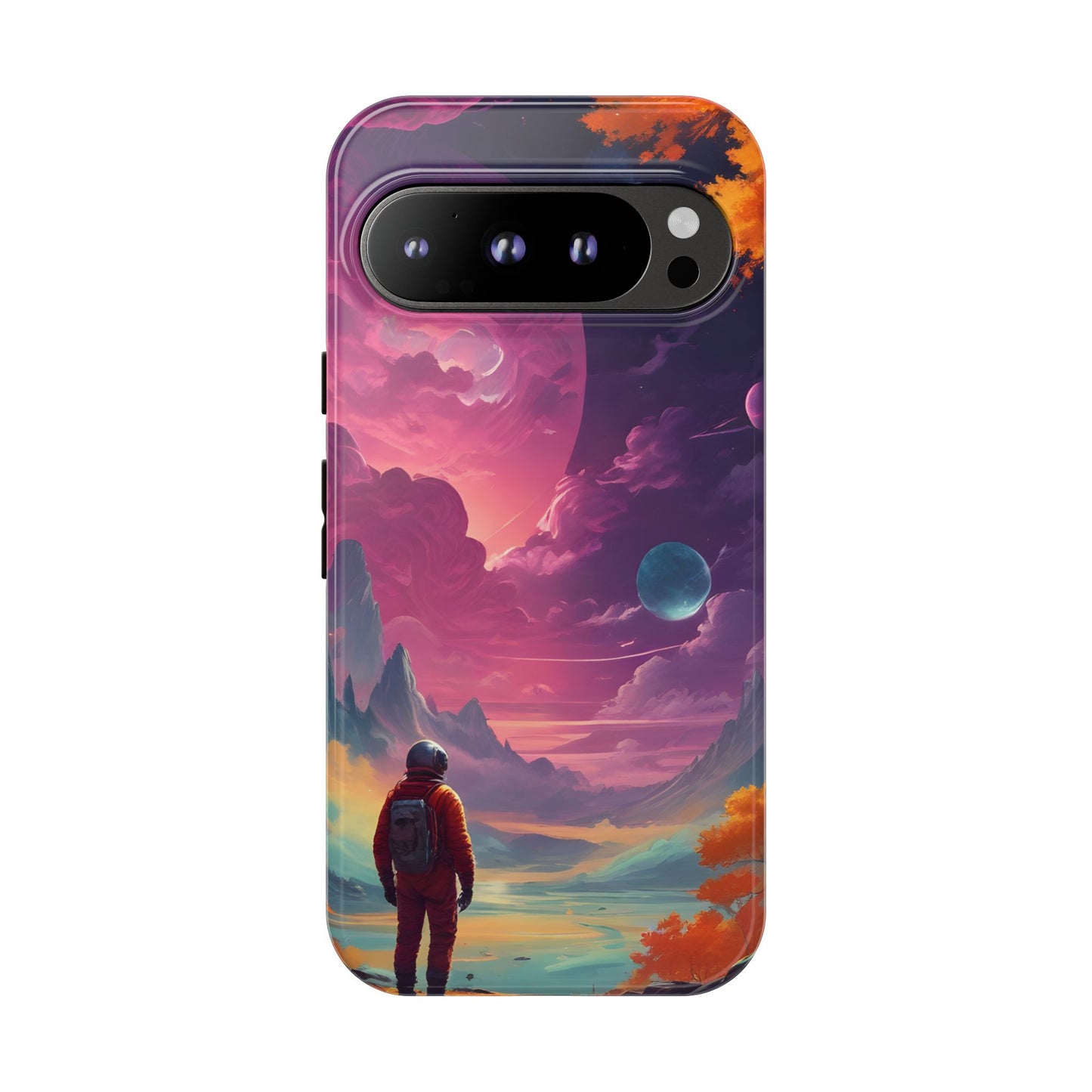 Carcasa para teléfono de astronauta psicodélico, tema espacial galaxia, fundas resistentes para hombres y mujeres, regalos únicos para amantes de la tecnología, accesorios elegantes, decoración cósmica.