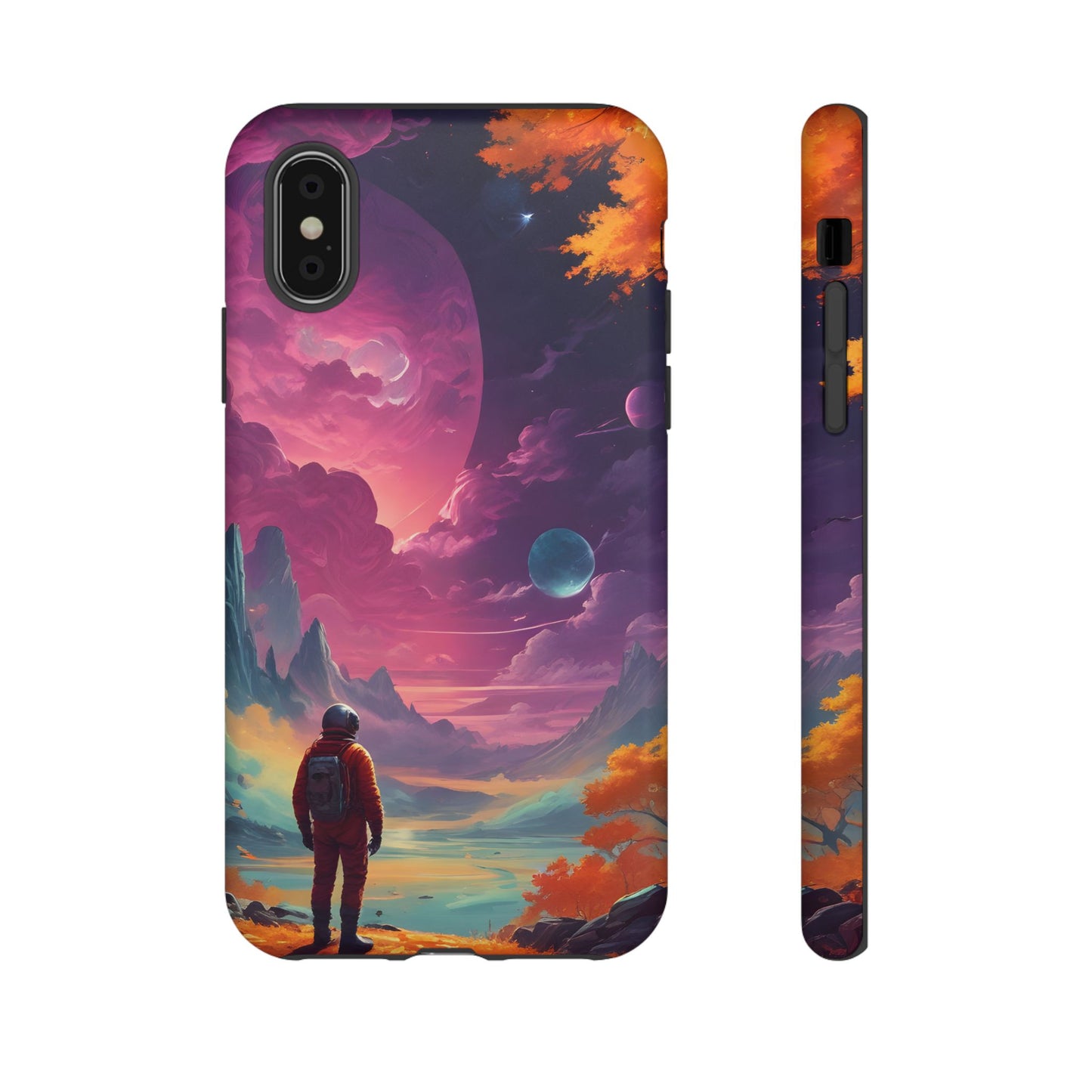 Carcasa para teléfono de astronauta psicodélico, tema espacial galaxia, fundas resistentes para hombres y mujeres, regalos únicos para amantes de la tecnología, accesorios elegantes, decoración cósmica.