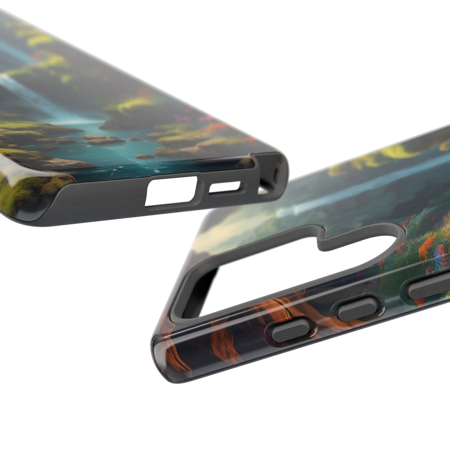 Funda de teléfono con diseño de cascada - Fundas resistentes, diseño de cascada, funda estética para teléfono, regalo para amantes de la naturaleza, protector de teléfono.