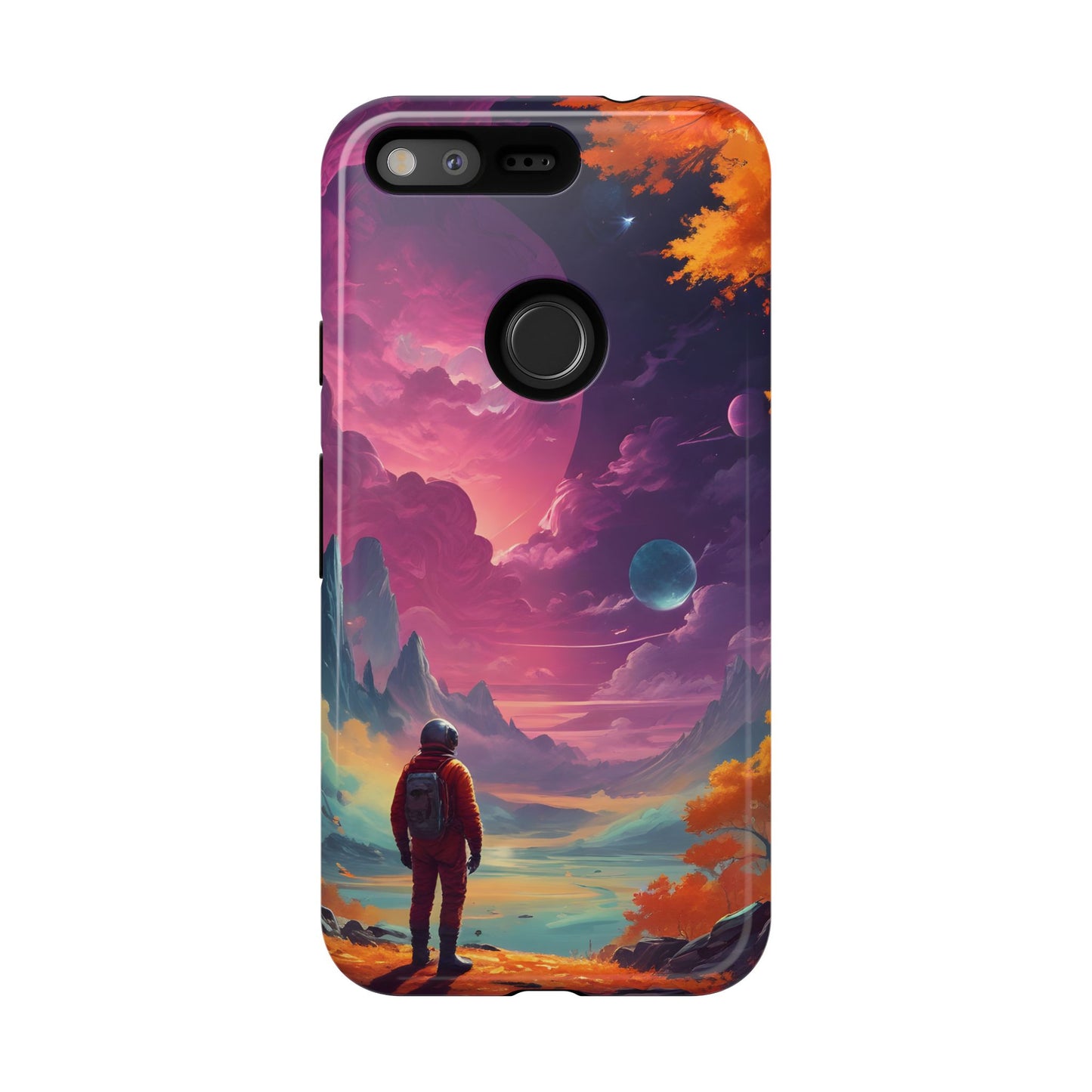Carcasa para teléfono de astronauta psicodélico, tema espacial galaxia, fundas resistentes para hombres y mujeres, regalos únicos para amantes de la tecnología, accesorios elegantes, decoración cósmica.