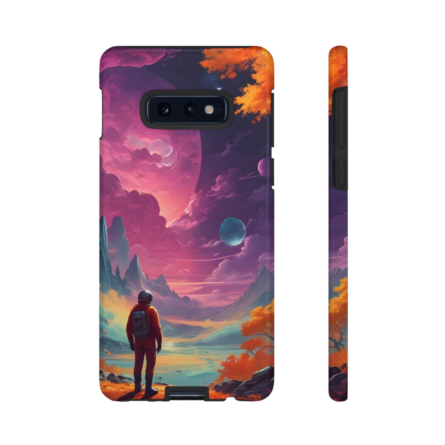 Carcasa para teléfono de astronauta psicodélico, tema espacial galaxia, fundas resistentes para hombres y mujeres, regalos únicos para amantes de la tecnología, accesorios elegantes, decoración cósmica.