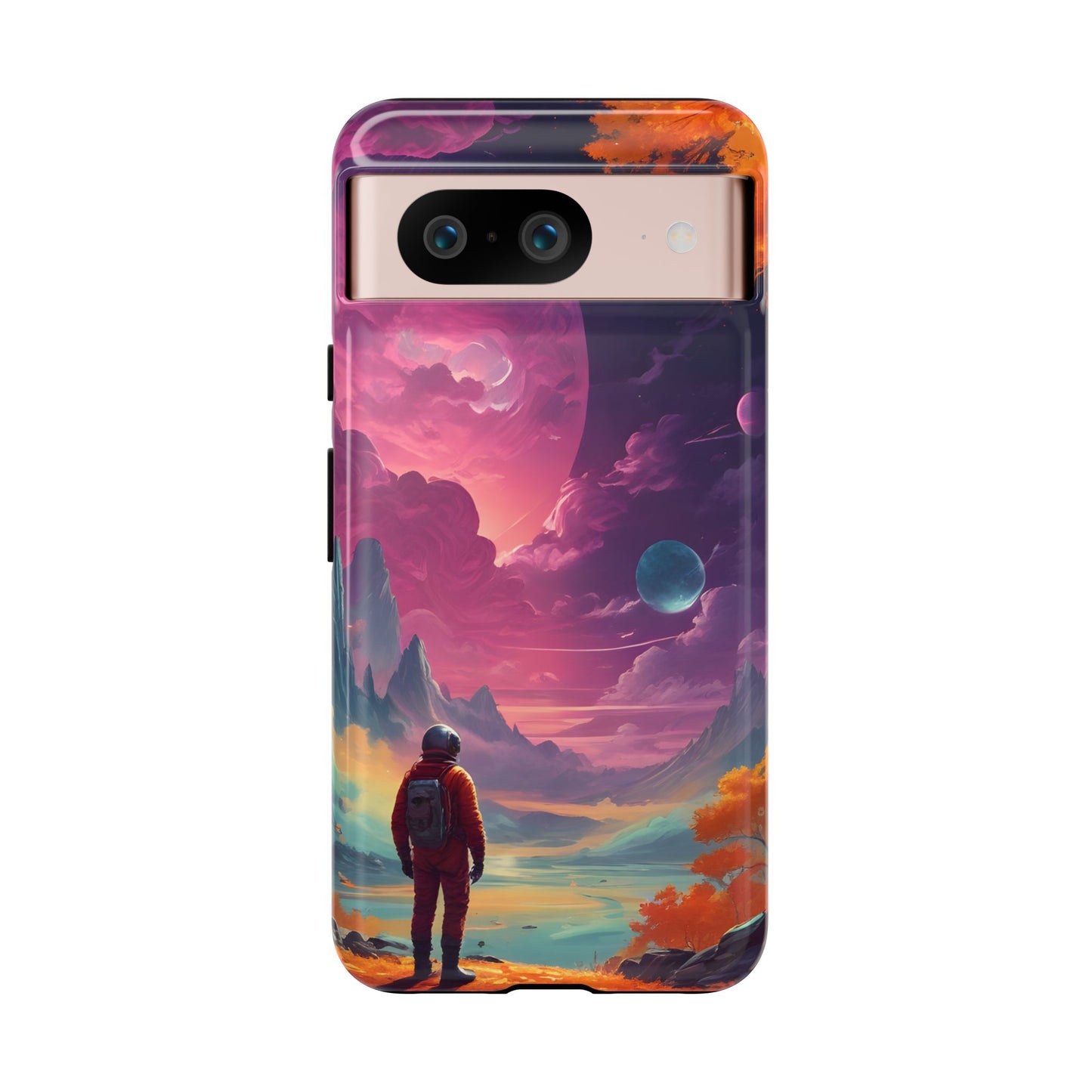 Carcasa para teléfono de astronauta psicodélico, tema espacial galaxia, fundas resistentes para hombres y mujeres, regalos únicos para amantes de la tecnología, accesorios elegantes, decoración cósmica.