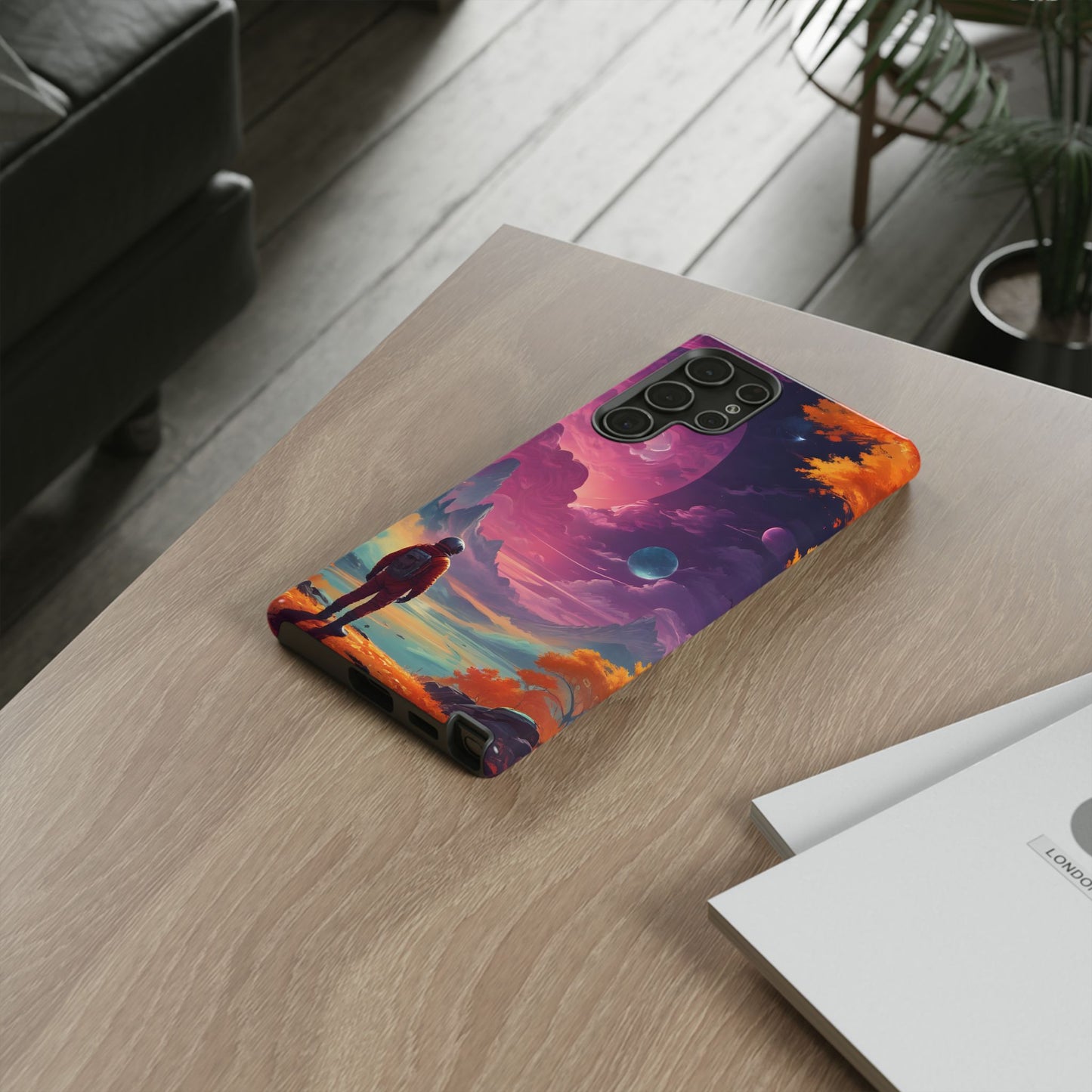 Carcasa para teléfono de astronauta psicodélico, tema espacial galaxia, fundas resistentes para hombres y mujeres, regalos únicos para amantes de la tecnología, accesorios elegantes, decoración cósmica.
