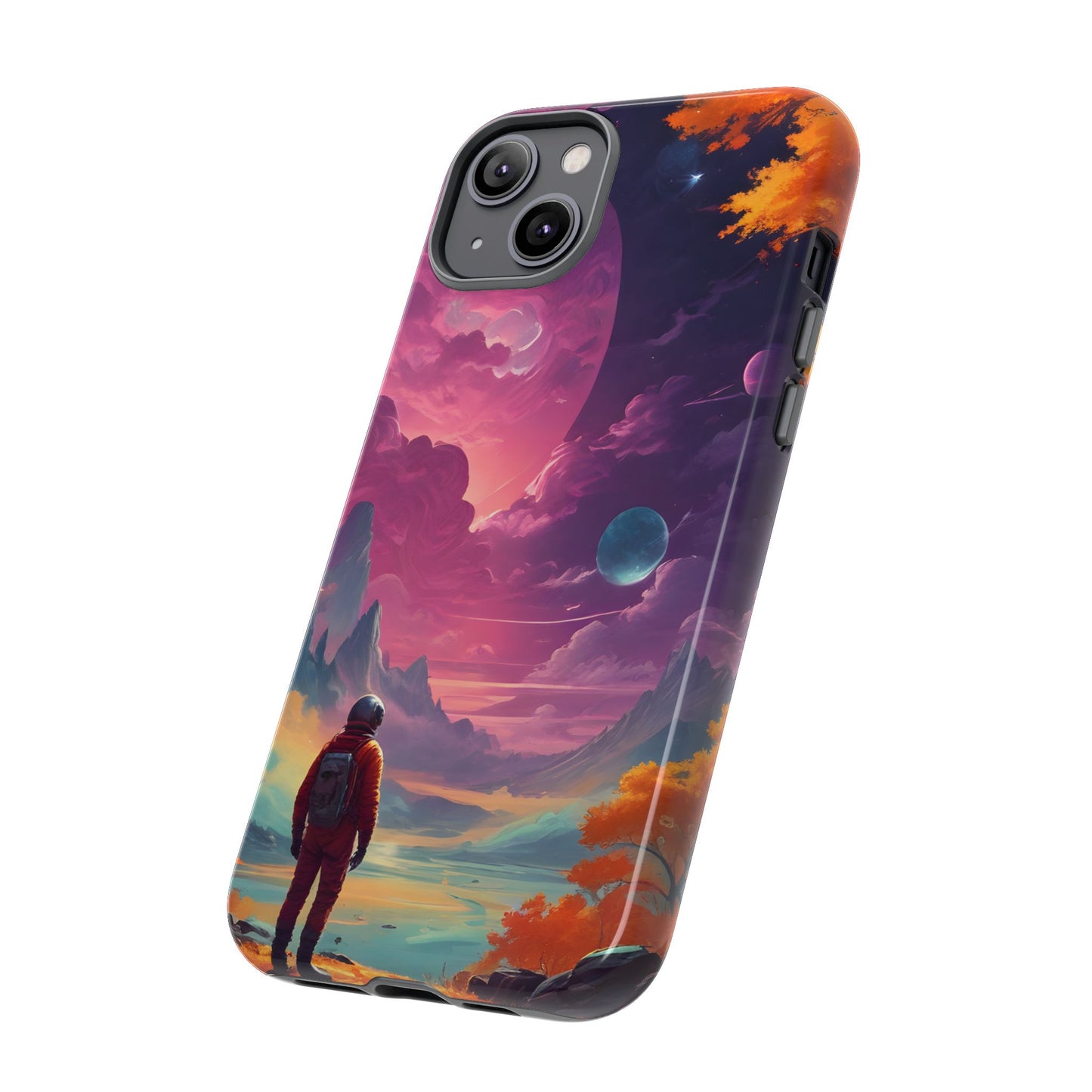 Carcasa para teléfono de astronauta psicodélico, tema espacial galaxia, fundas resistentes para hombres y mujeres, regalos únicos para amantes de la tecnología, accesorios elegantes, decoración cósmica.