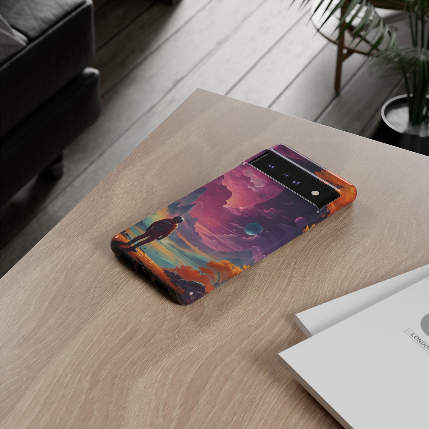 Carcasa para teléfono de astronauta psicodélico, tema espacial galaxia, fundas resistentes para hombres y mujeres, regalos únicos para amantes de la tecnología, accesorios elegantes, decoración cósmica.