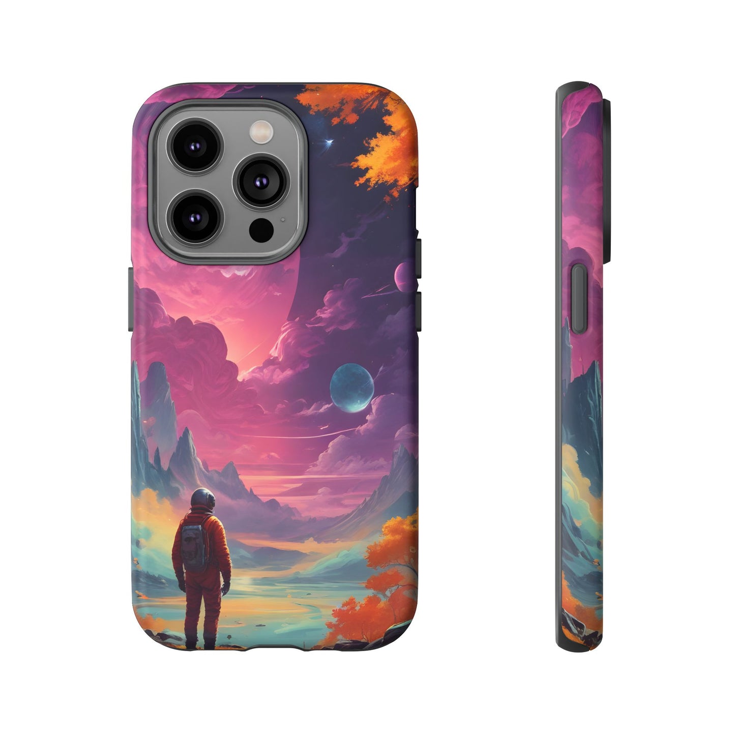 Carcasa para teléfono de astronauta psicodélico, tema espacial galaxia, fundas resistentes para hombres y mujeres, regalos únicos para amantes de la tecnología, accesorios elegantes, decoración cósmica.