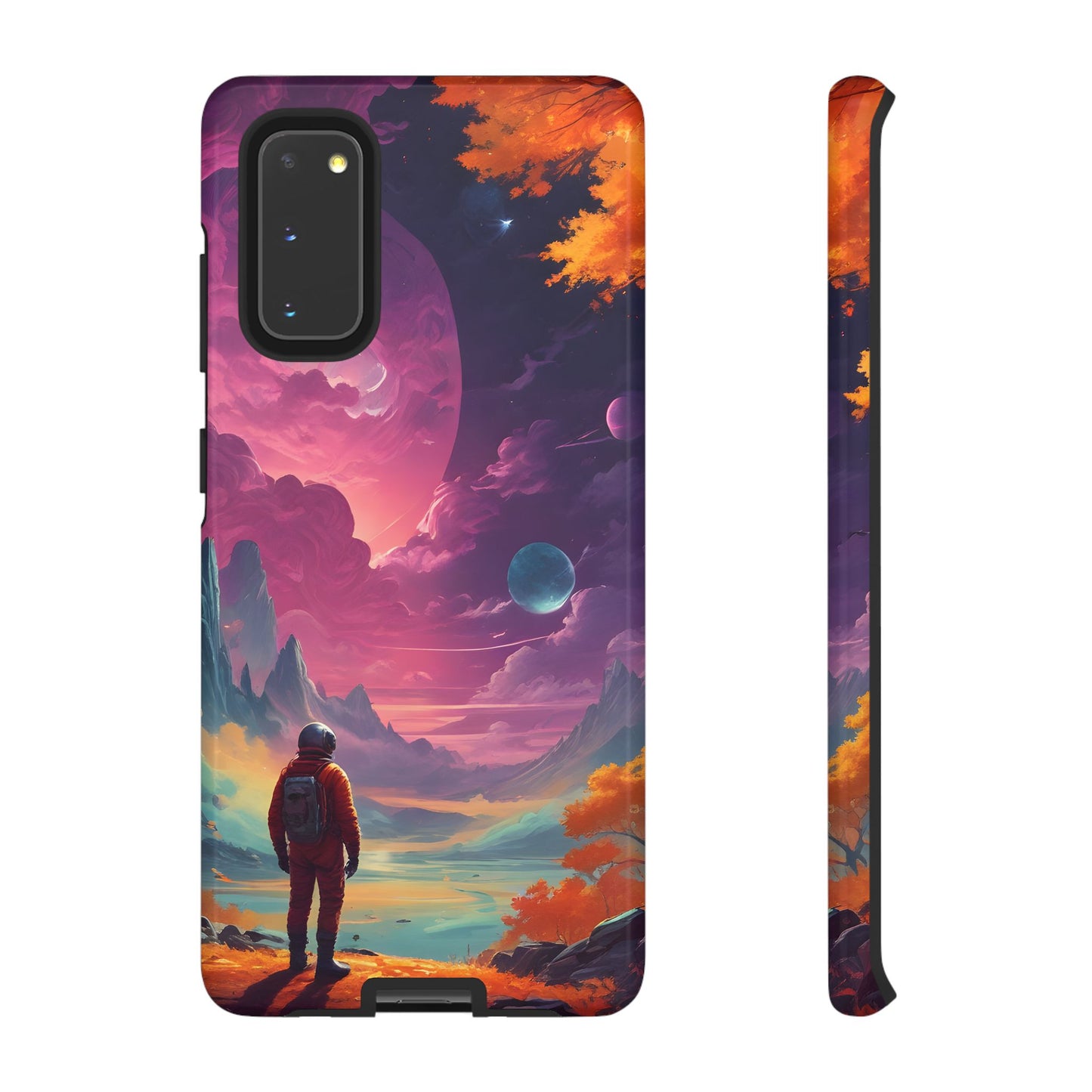 Carcasa para teléfono de astronauta psicodélico, tema espacial galaxia, fundas resistentes para hombres y mujeres, regalos únicos para amantes de la tecnología, accesorios elegantes, decoración cósmica.