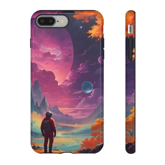 Psychedelic Astronaut Phone Case, Galaxy Space Theme, Tough Cases for Men & Women, Unique Gifts for Tech Lovers, Stylish Accessories, Cosmic Decor