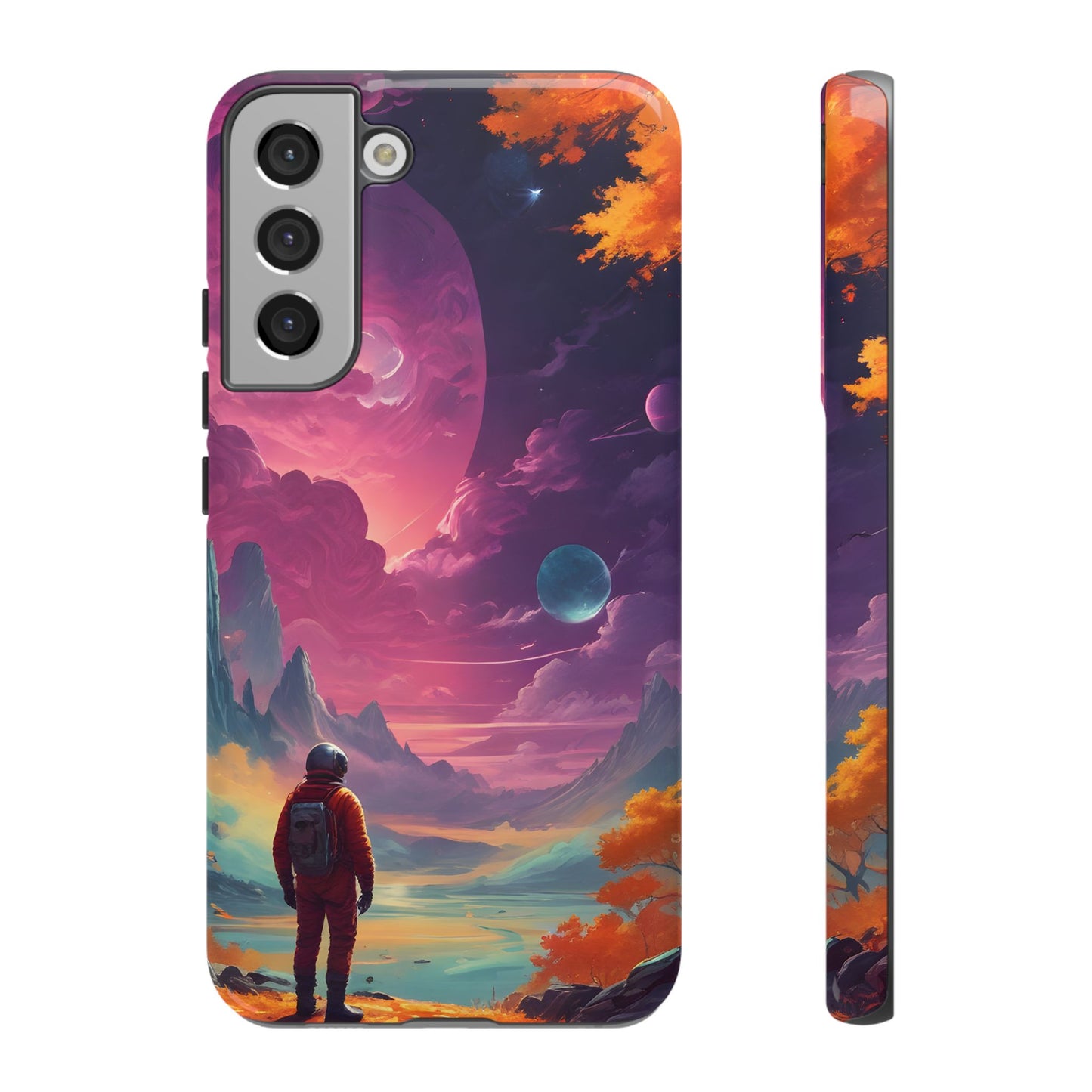 Carcasa para teléfono de astronauta psicodélico, tema espacial galaxia, fundas resistentes para hombres y mujeres, regalos únicos para amantes de la tecnología, accesorios elegantes, decoración cósmica.