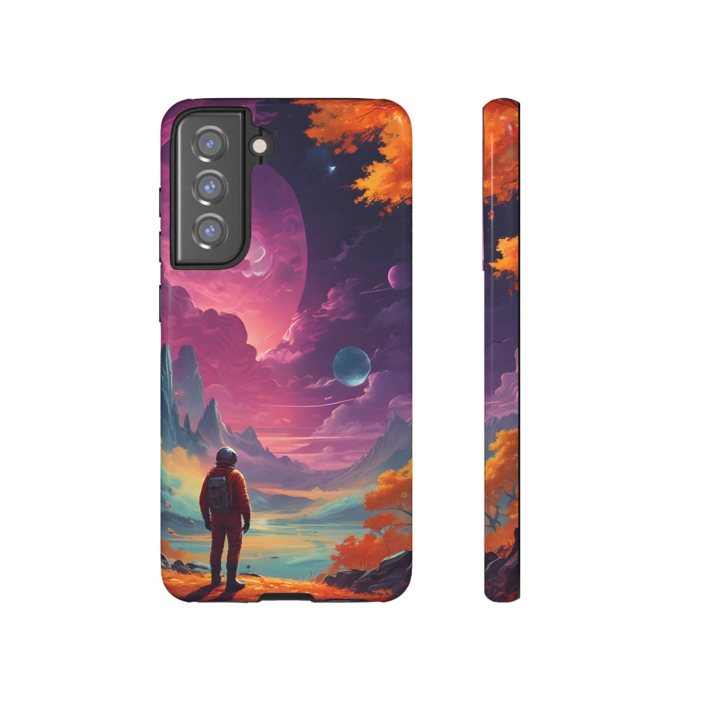 Carcasa para teléfono de astronauta psicodélico, tema espacial galaxia, fundas resistentes para hombres y mujeres, regalos únicos para amantes de la tecnología, accesorios elegantes, decoración cósmica.