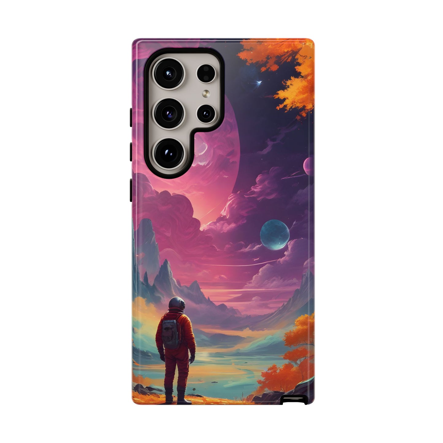 Carcasa para teléfono de astronauta psicodélico, tema espacial galaxia, fundas resistentes para hombres y mujeres, regalos únicos para amantes de la tecnología, accesorios elegantes, decoración cósmica.