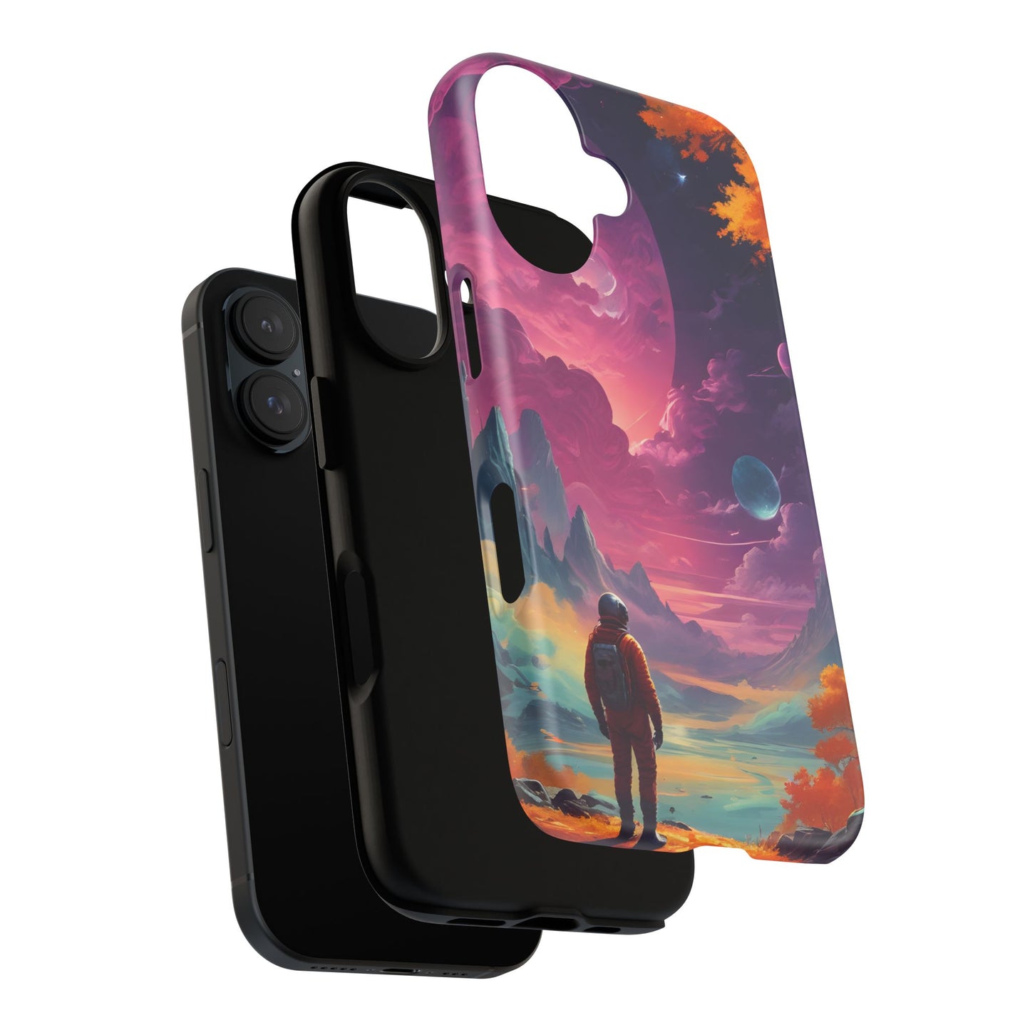 Carcasa para teléfono de astronauta psicodélico, tema espacial galaxia, fundas resistentes para hombres y mujeres, regalos únicos para amantes de la tecnología, accesorios elegantes, decoración cósmica.