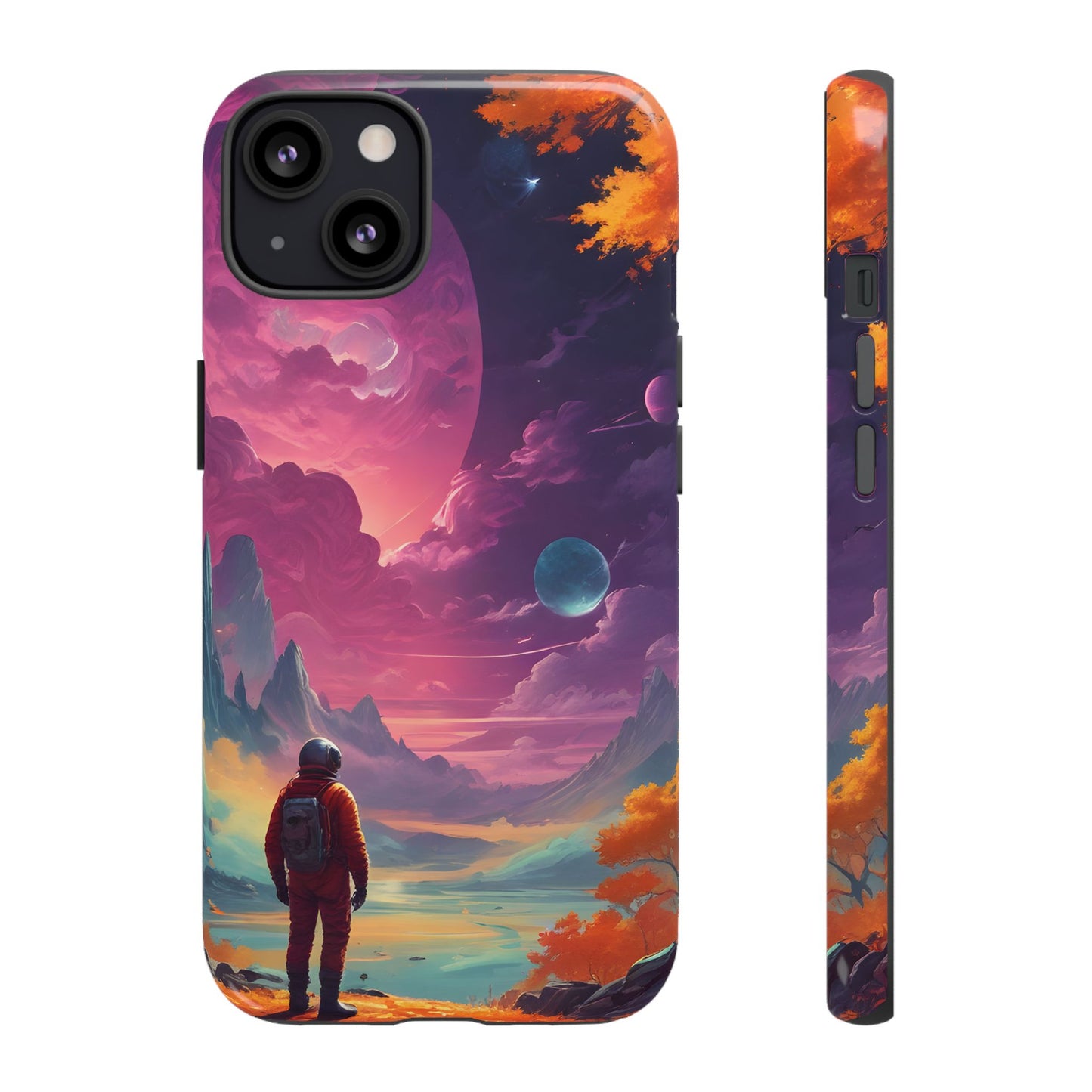 Carcasa para teléfono de astronauta psicodélico, tema espacial galaxia, fundas resistentes para hombres y mujeres, regalos únicos para amantes de la tecnología, accesorios elegantes, decoración cósmica.