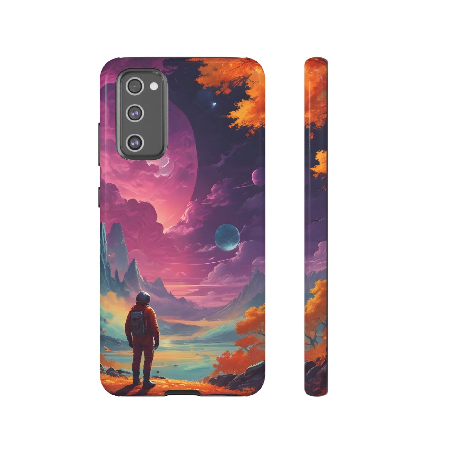 Carcasa para teléfono de astronauta psicodélico, tema espacial galaxia, fundas resistentes para hombres y mujeres, regalos únicos para amantes de la tecnología, accesorios elegantes, decoración cósmica.