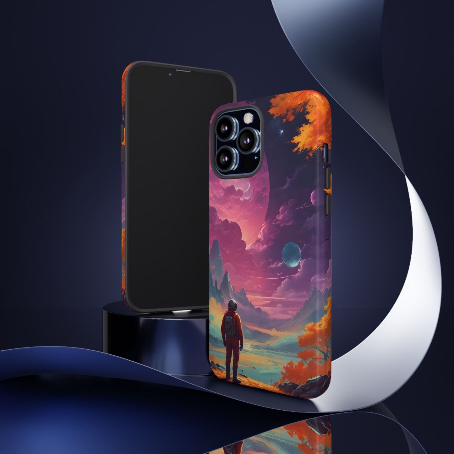 Carcasa para teléfono de astronauta psicodélico, tema espacial galaxia, fundas resistentes para hombres y mujeres, regalos únicos para amantes de la tecnología, accesorios elegantes, decoración cósmica.