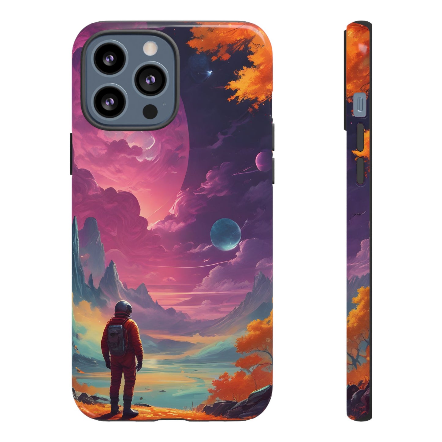 Carcasa para teléfono de astronauta psicodélico, tema espacial galaxia, fundas resistentes para hombres y mujeres, regalos únicos para amantes de la tecnología, accesorios elegantes, decoración cósmica.
