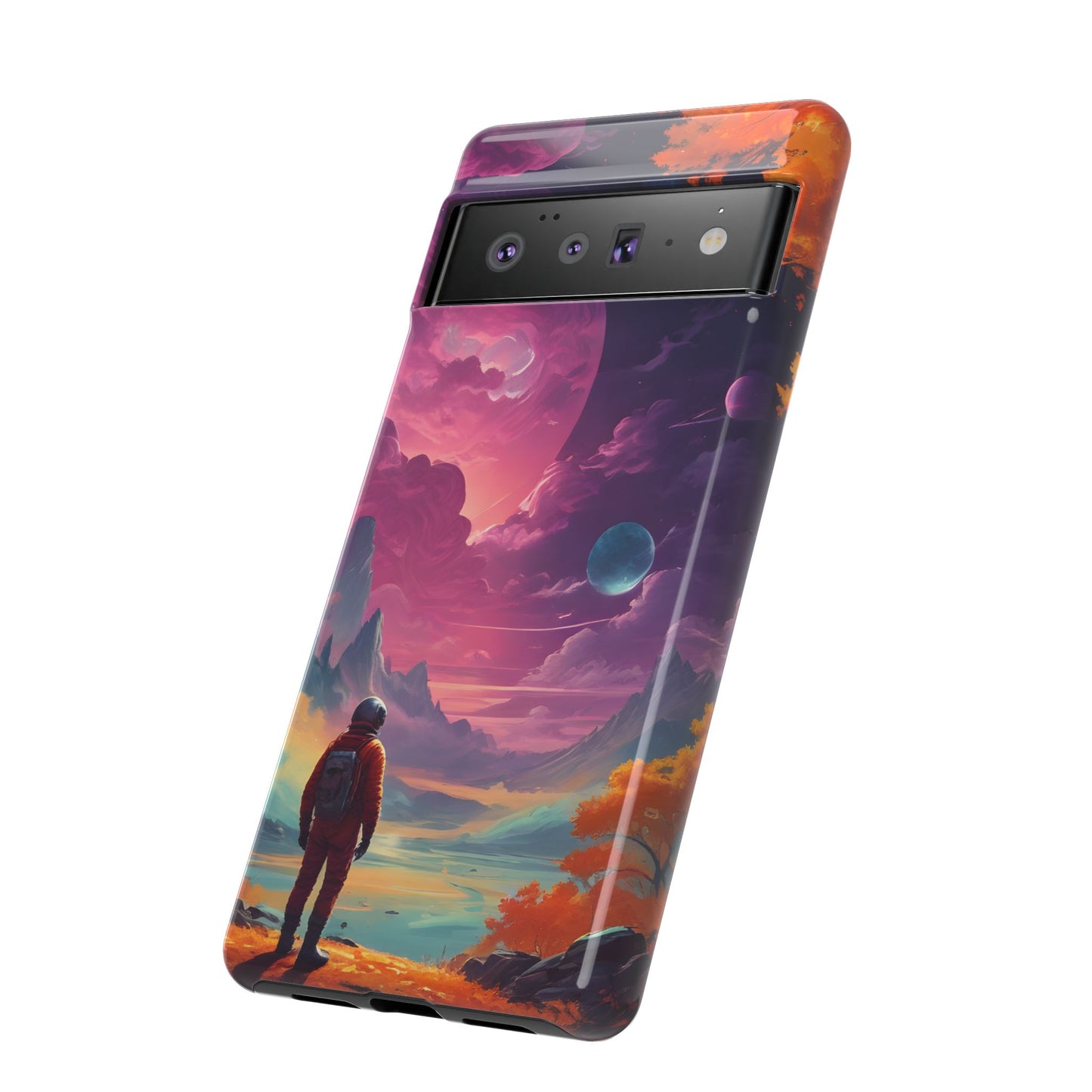 Carcasa para teléfono de astronauta psicodélico, tema espacial galaxia, fundas resistentes para hombres y mujeres, regalos únicos para amantes de la tecnología, accesorios elegantes, decoración cósmica.