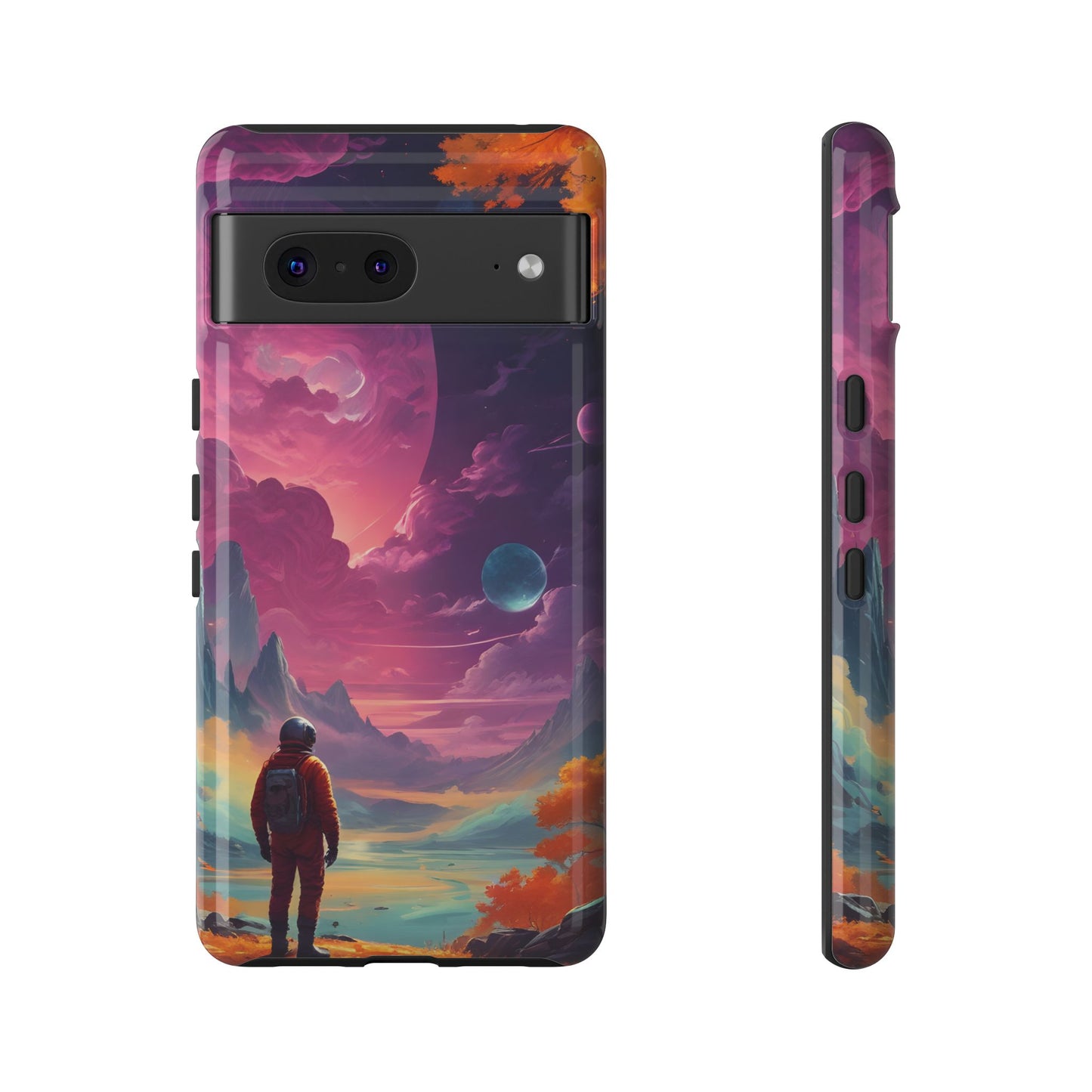 Carcasa para teléfono de astronauta psicodélico, tema espacial galaxia, fundas resistentes para hombres y mujeres, regalos únicos para amantes de la tecnología, accesorios elegantes, decoración cósmica.
