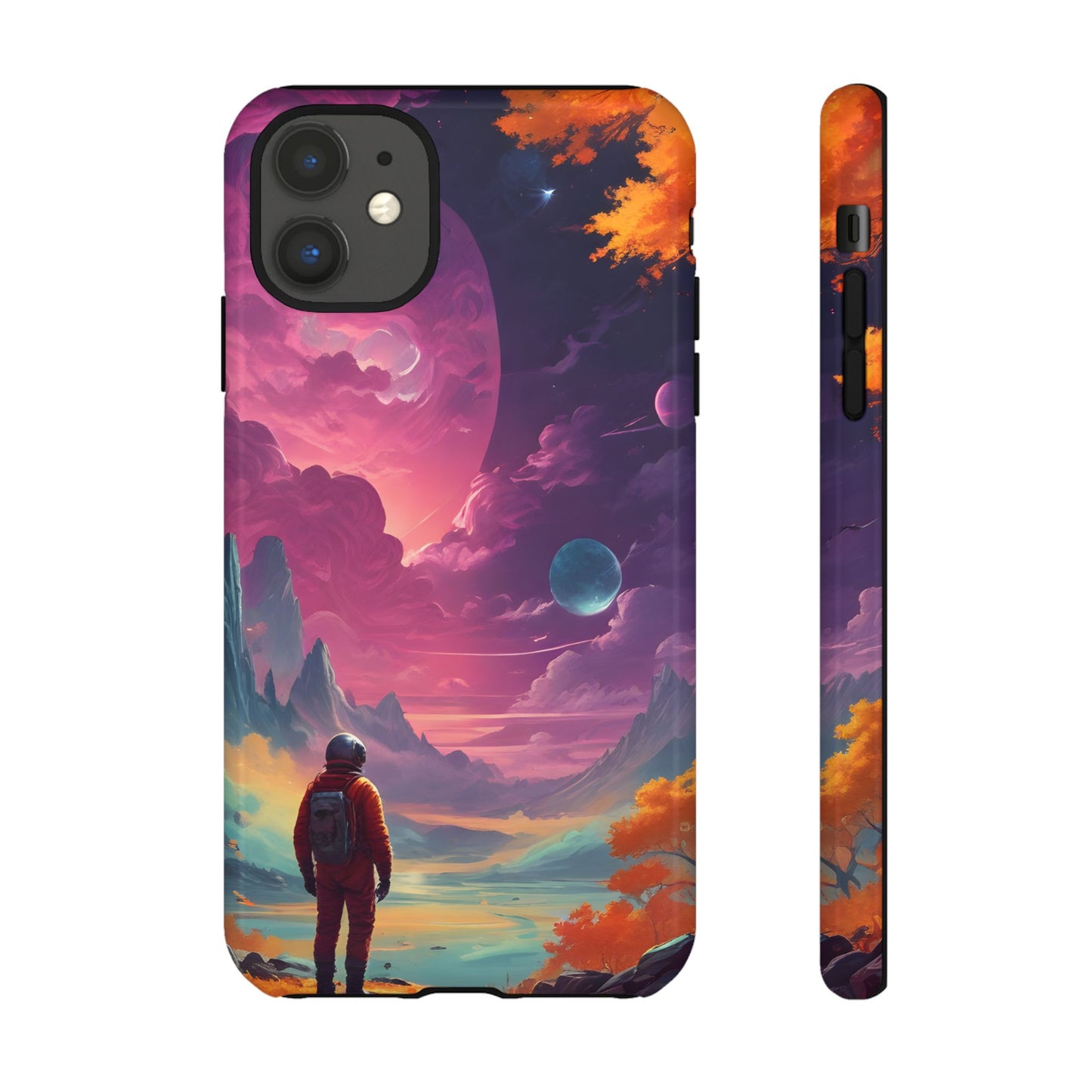 Carcasa para teléfono de astronauta psicodélico, tema espacial galaxia, fundas resistentes para hombres y mujeres, regalos únicos para amantes de la tecnología, accesorios elegantes, decoración cósmica.