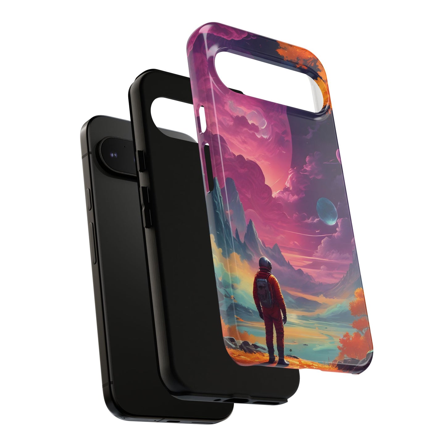 Carcasa para teléfono de astronauta psicodélico, tema espacial galaxia, fundas resistentes para hombres y mujeres, regalos únicos para amantes de la tecnología, accesorios elegantes, decoración cósmica.
