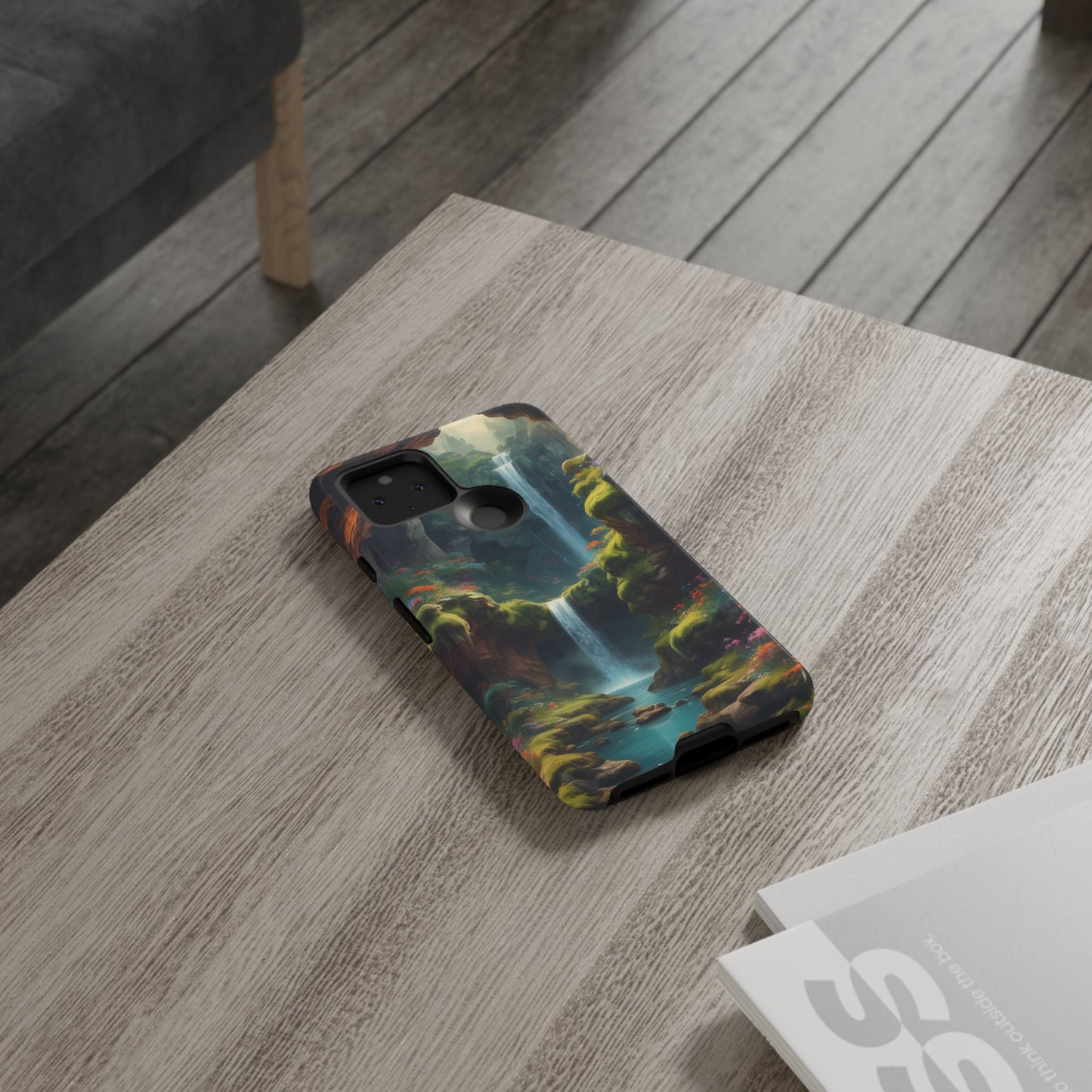 Funda de teléfono con diseño de cascada - Fundas resistentes, diseño de cascada, funda estética para teléfono, regalo para amantes de la naturaleza, protector de teléfono.