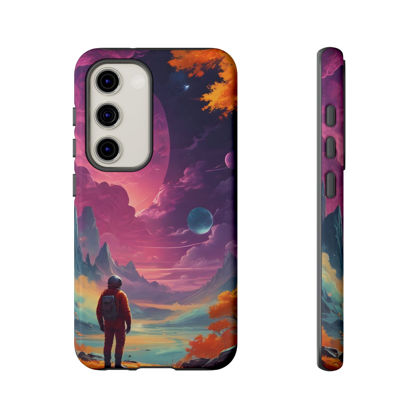 Carcasa para teléfono de astronauta psicodélico, tema espacial galaxia, fundas resistentes para hombres y mujeres, regalos únicos para amantes de la tecnología, accesorios elegantes, decoración cósmica.