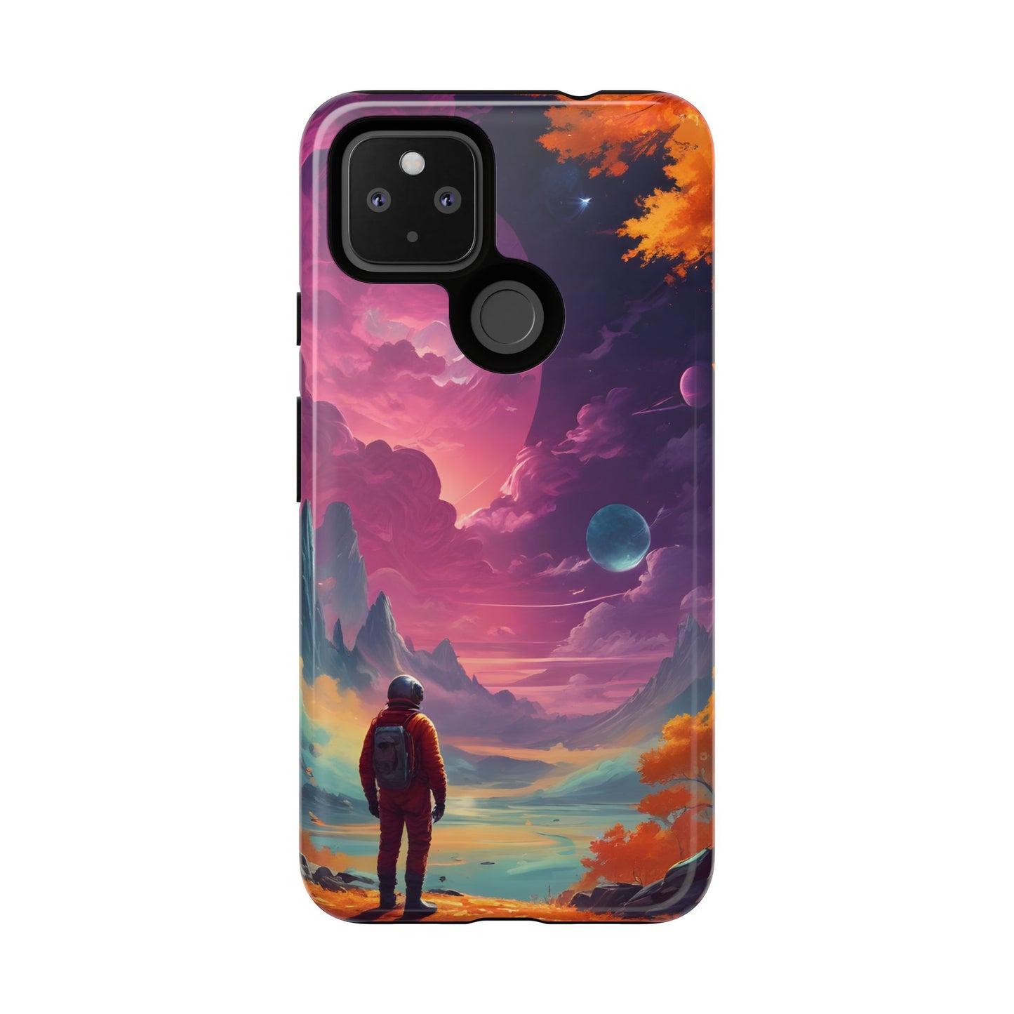 Carcasa para teléfono de astronauta psicodélico, tema espacial galaxia, fundas resistentes para hombres y mujeres, regalos únicos para amantes de la tecnología, accesorios elegantes, decoración cósmica.
