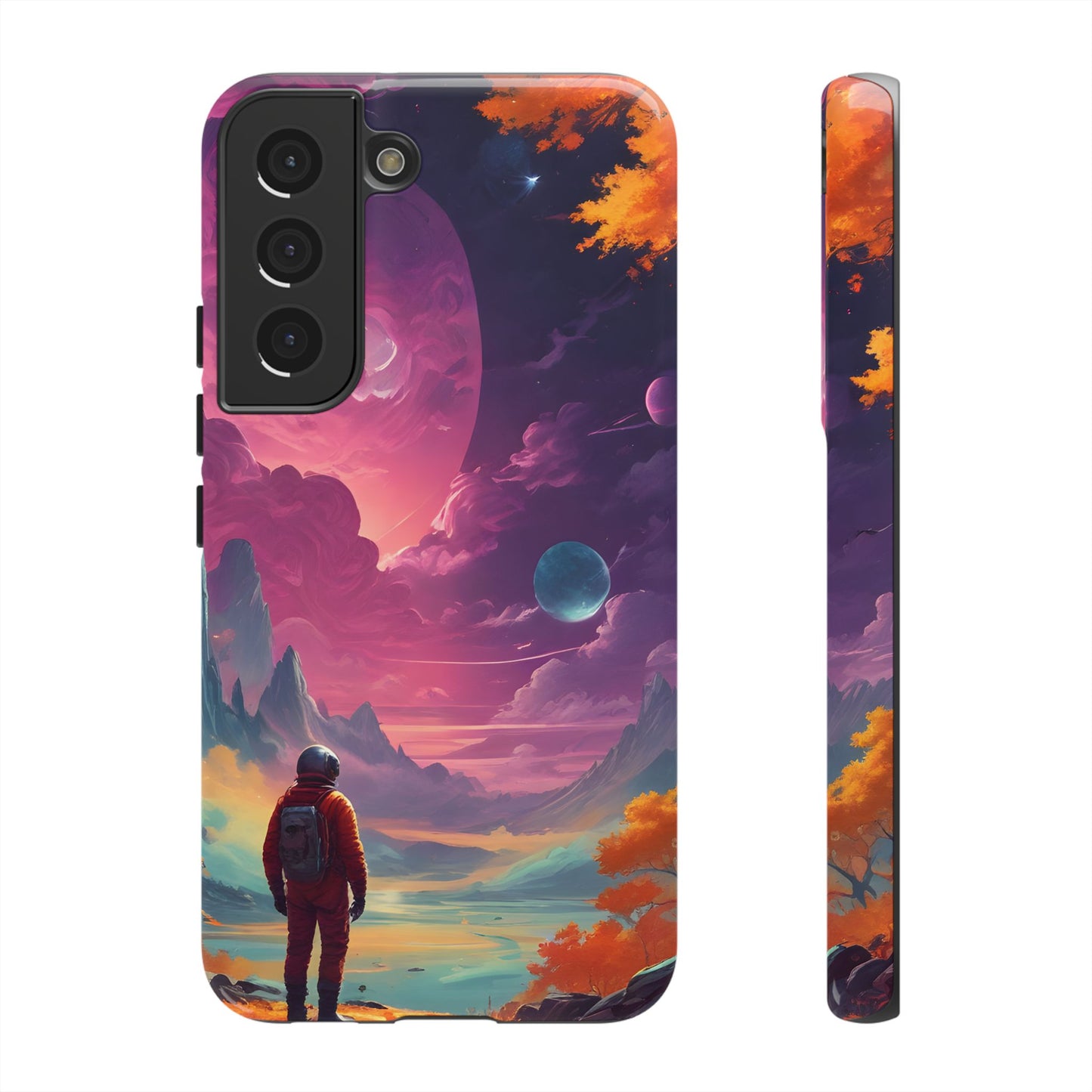 Carcasa para teléfono de astronauta psicodélico, tema espacial galaxia, fundas resistentes para hombres y mujeres, regalos únicos para amantes de la tecnología, accesorios elegantes, decoración cósmica.