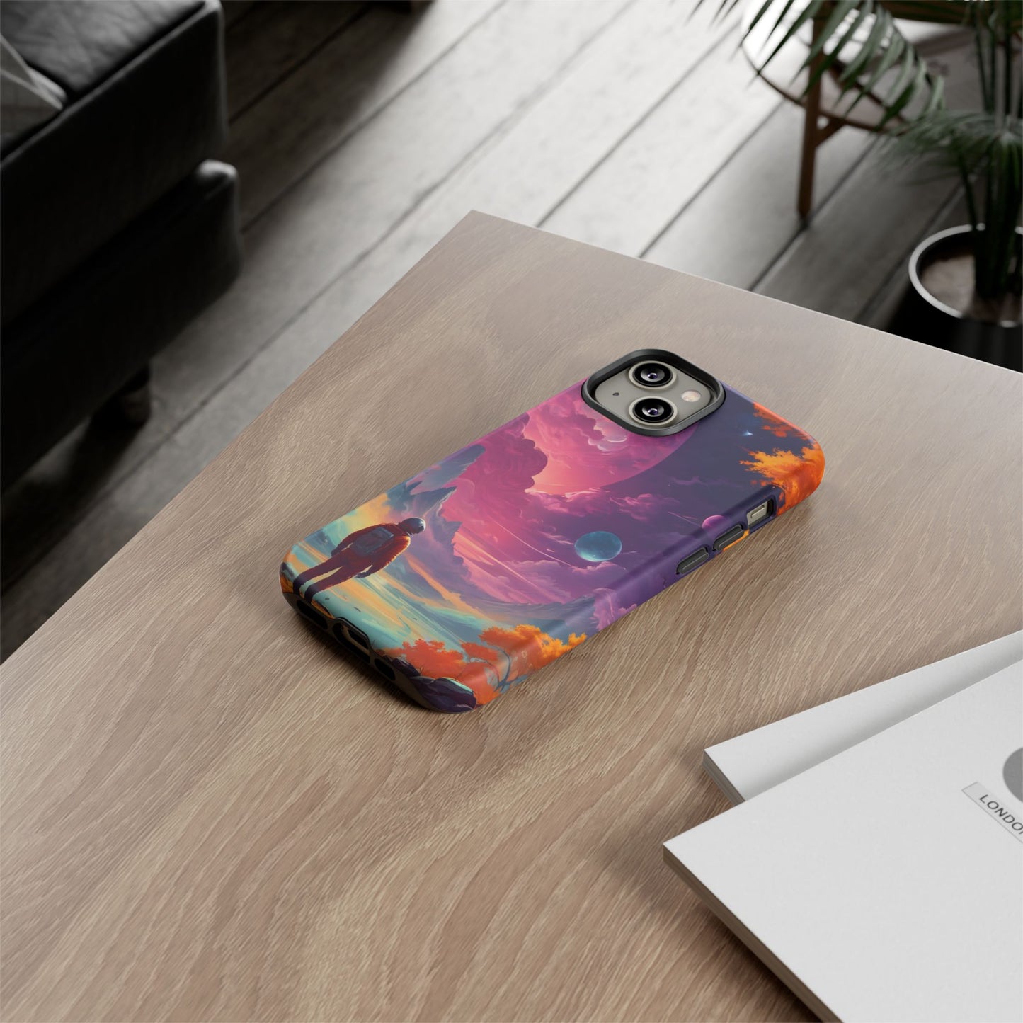 Carcasa para teléfono de astronauta psicodélico, tema espacial galaxia, fundas resistentes para hombres y mujeres, regalos únicos para amantes de la tecnología, accesorios elegantes, decoración cósmica.