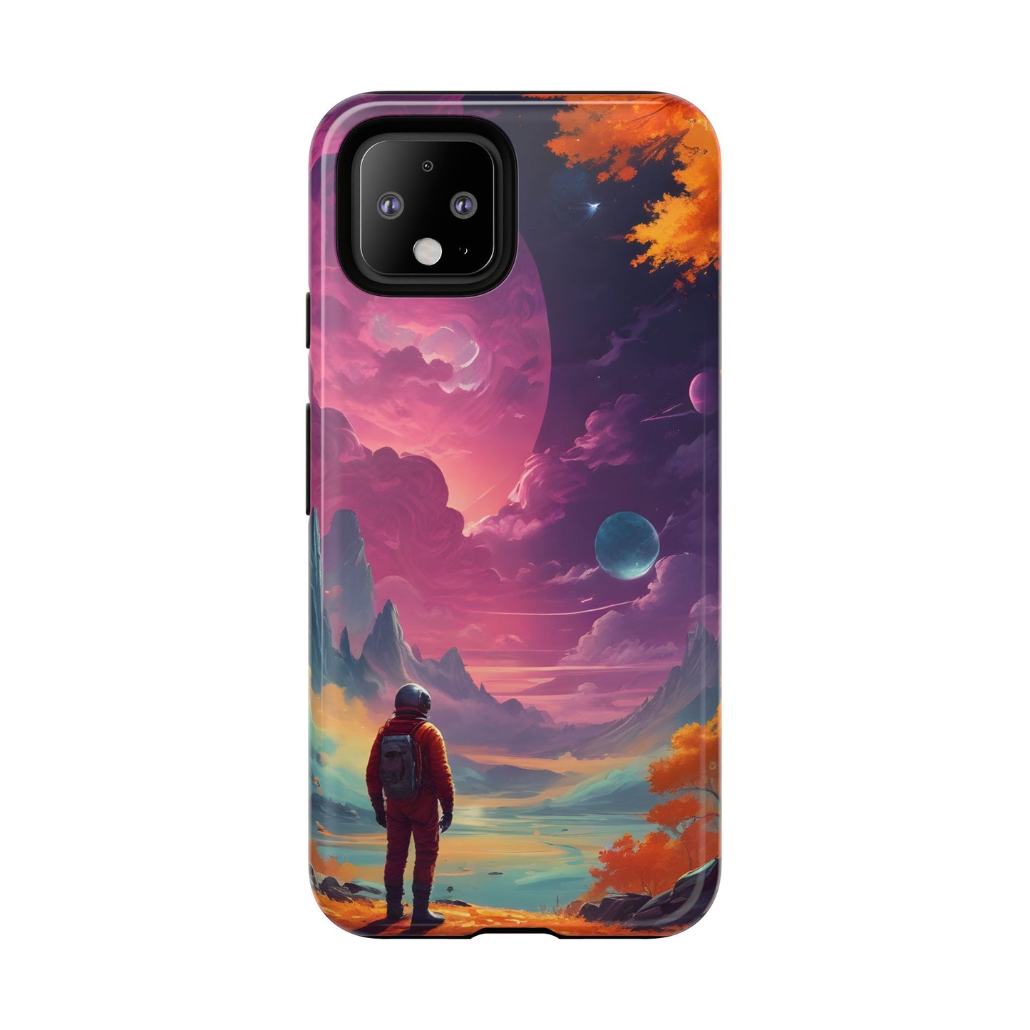 Carcasa para teléfono de astronauta psicodélico, tema espacial galaxia, fundas resistentes para hombres y mujeres, regalos únicos para amantes de la tecnología, accesorios elegantes, decoración cósmica.