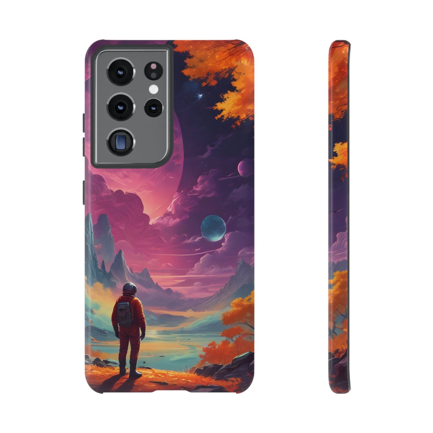 Carcasa para teléfono de astronauta psicodélico, tema espacial galaxia, fundas resistentes para hombres y mujeres, regalos únicos para amantes de la tecnología, accesorios elegantes, decoración cósmica.