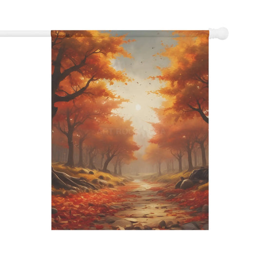 A Stroll Through Autumn Garden Banner Fall Decor Flag Seasonal Home Decoration Harvest Yard Sign Thanksgiving Outdoor