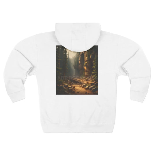 Abandoned Mining Tunnel Forest Path Zip-Up Sweatshirt - XS / White - Hoodie
