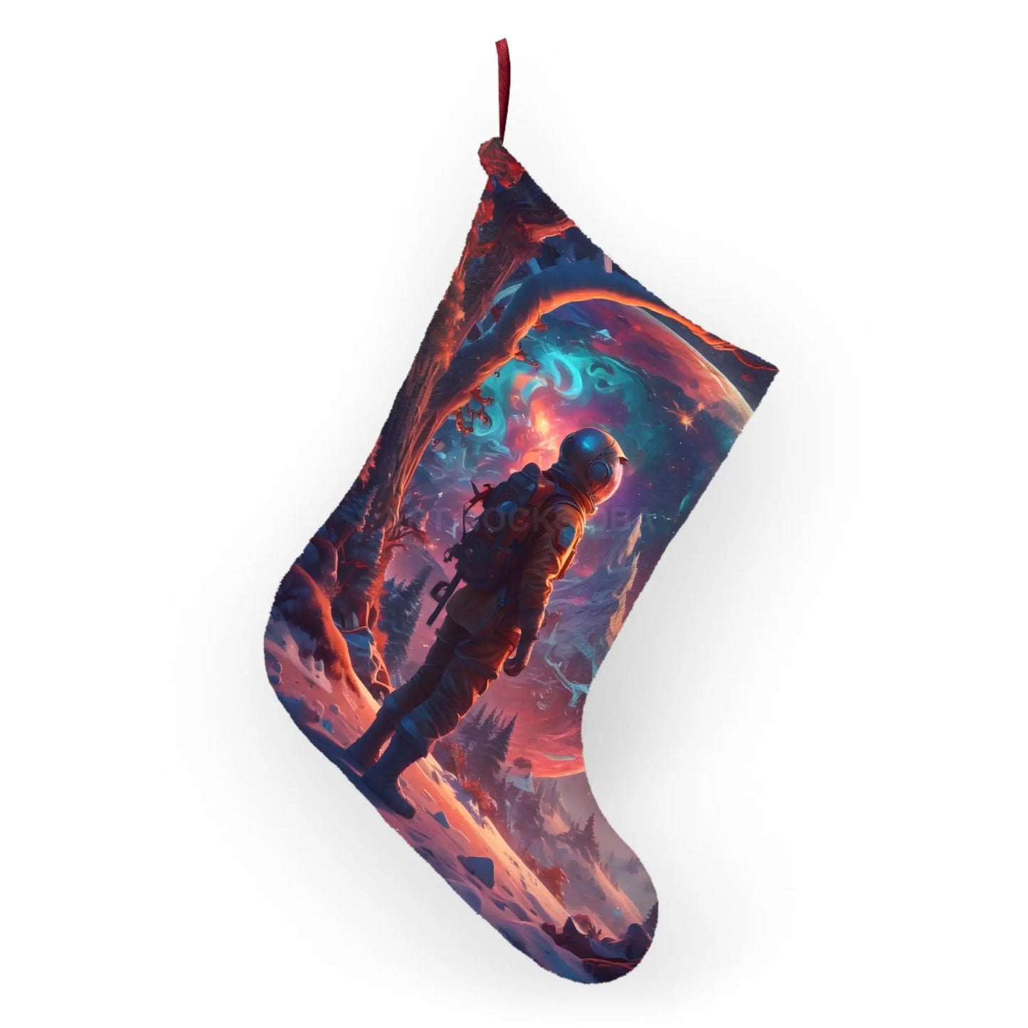 Astronaut Christmas Stocking — Cosmic Winter Holiday Stocking - One size - Home Decor