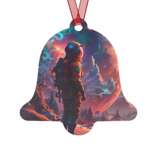 Astronaut Space Scene Metal Ornament — Cosmic Holiday Décor - Bell / One Size - Home Decor