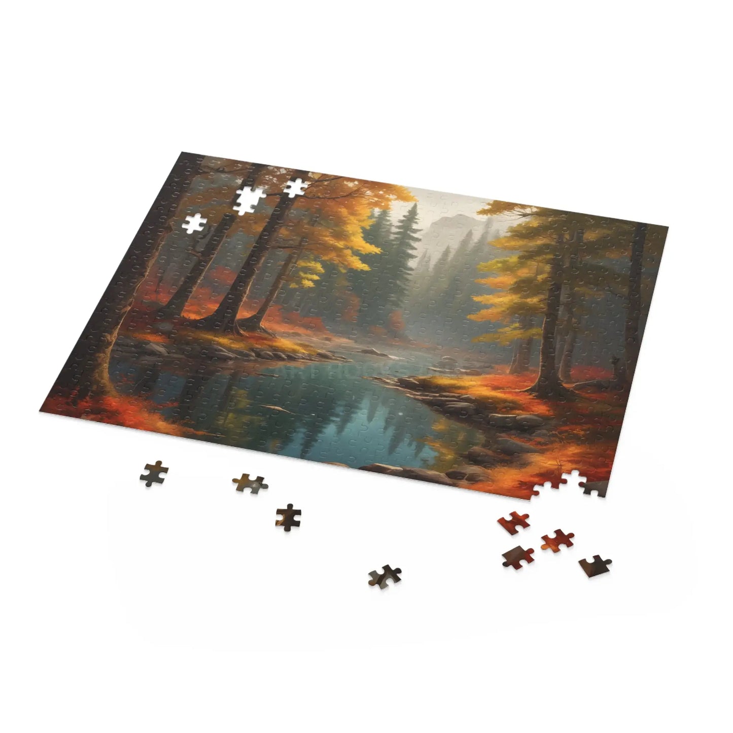 Autumn Forest Creek Jigsaw Puzzle — (120/252/500 pieces) - Puzzle