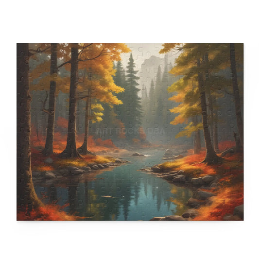 Autumn Forest Creek Jigsaw Puzzle — (120/252/500 pieces) - 14’’ × 11’’ (252 pcs) - Puzzle