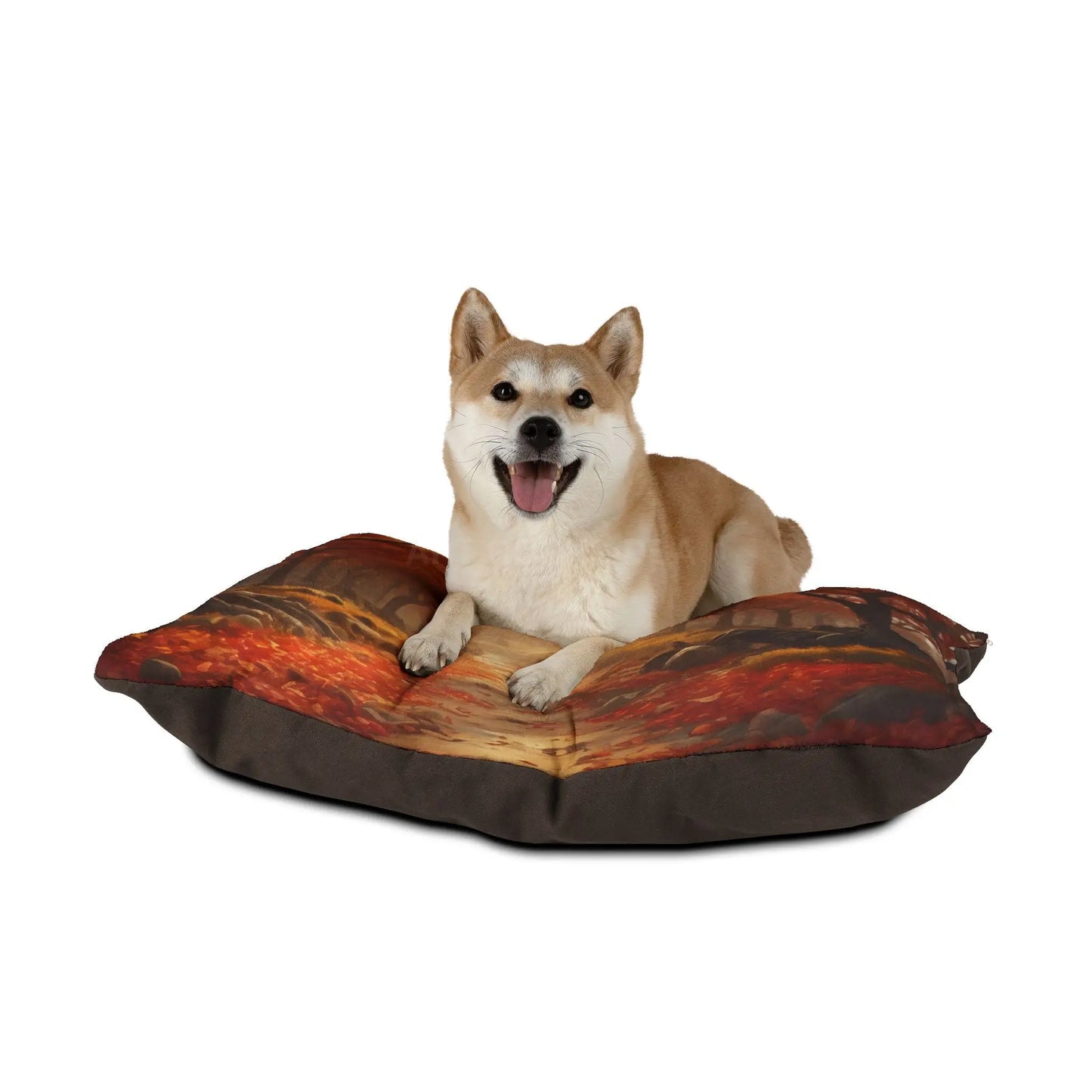 Autumn Forest Pet Bed — Cozy Fall Woodland Dog & Cat Cushion - Pets