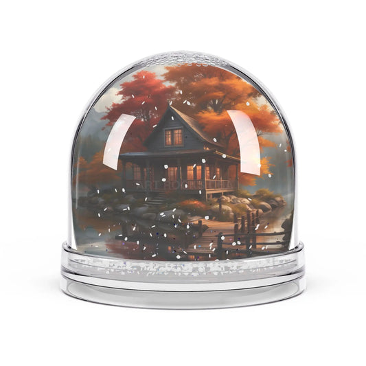 Autumn Lake Cabin Snow Globe — Cozy Fall Home Décor Gift - 3.5’’ × 3.4’’ - Home Decor