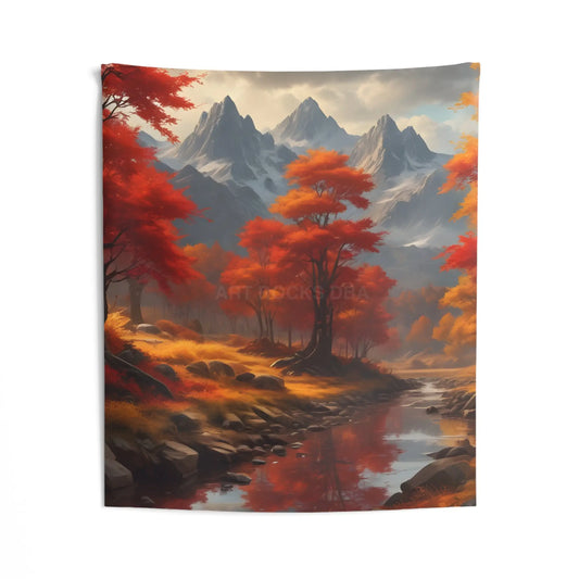 Autumn Landscape Wall Tapestry Cozy Home Decor Bohemian Wall Art Nature Lover Gift Fall Aesthetic Decor Scenic