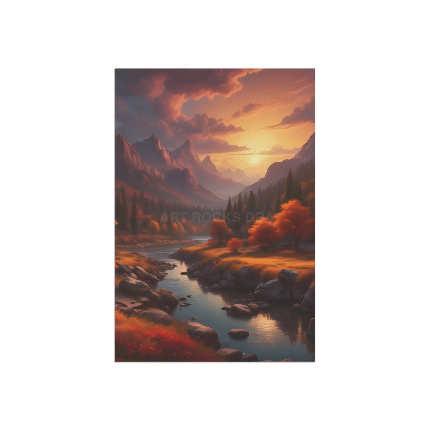 Autumn Mountain Landscape Garden Banner Outdoor Decor Seasonal Home Accent Nature-Inspired Gift Fall Decor Wall Art